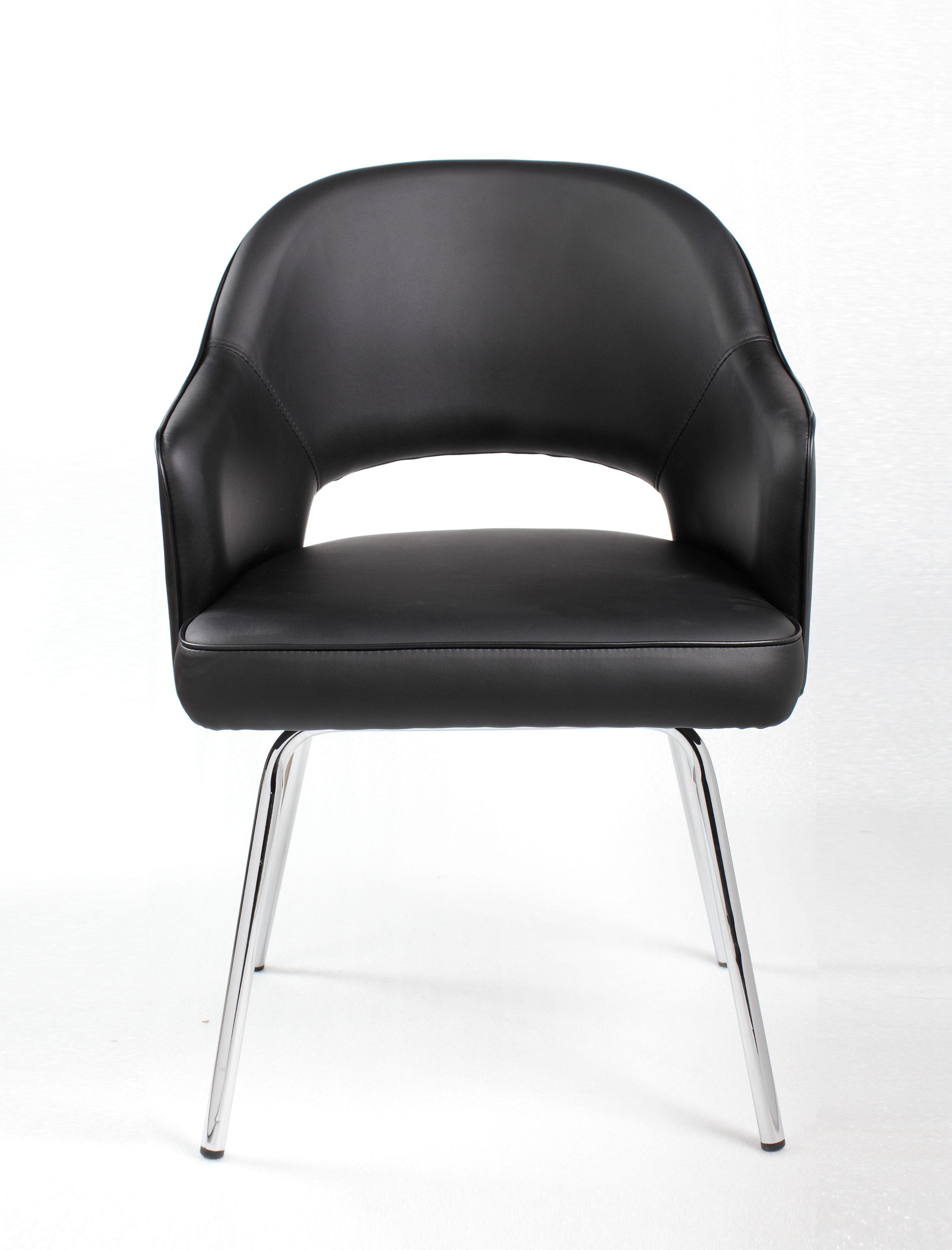 Boss Black Vinyl Guest Chair