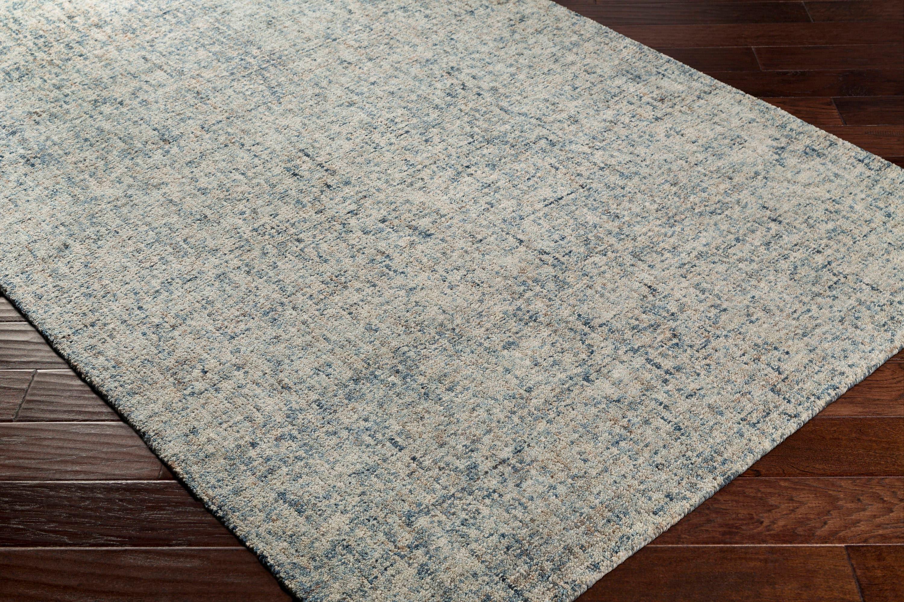 Handmade Tufted Wool Blue and Beige 8' x 10' Area Rug
