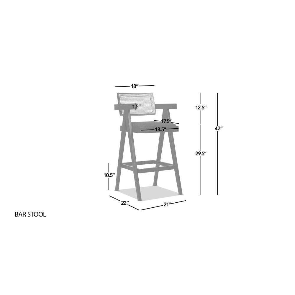 Jennifer Taylor Home Milan 29.5" Modern Resin Webbing Back Bar Stool with Arms