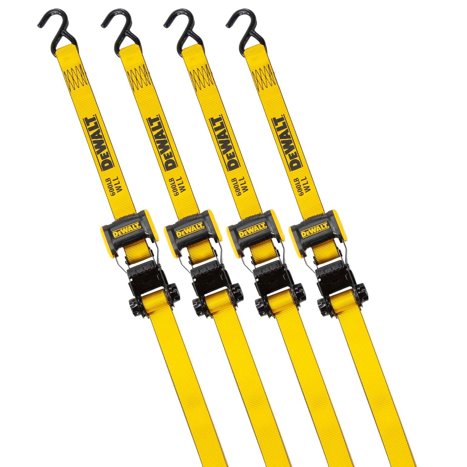 12 ft. x 1.25 in. Ratchet Tie Down Straps 1800 LB Break Strength (4-Pack)