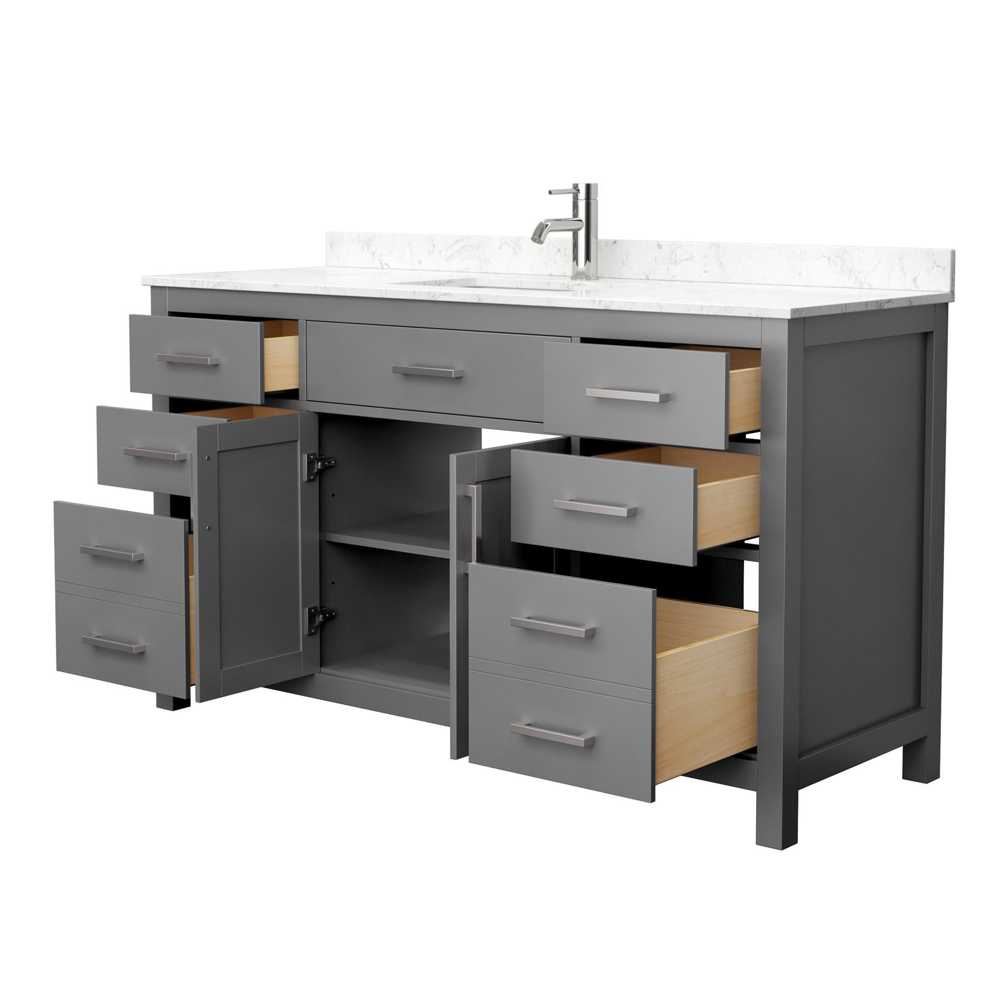 Beckett 60" Freestanding Single Bathroom Vanity with Cultured Marble Top