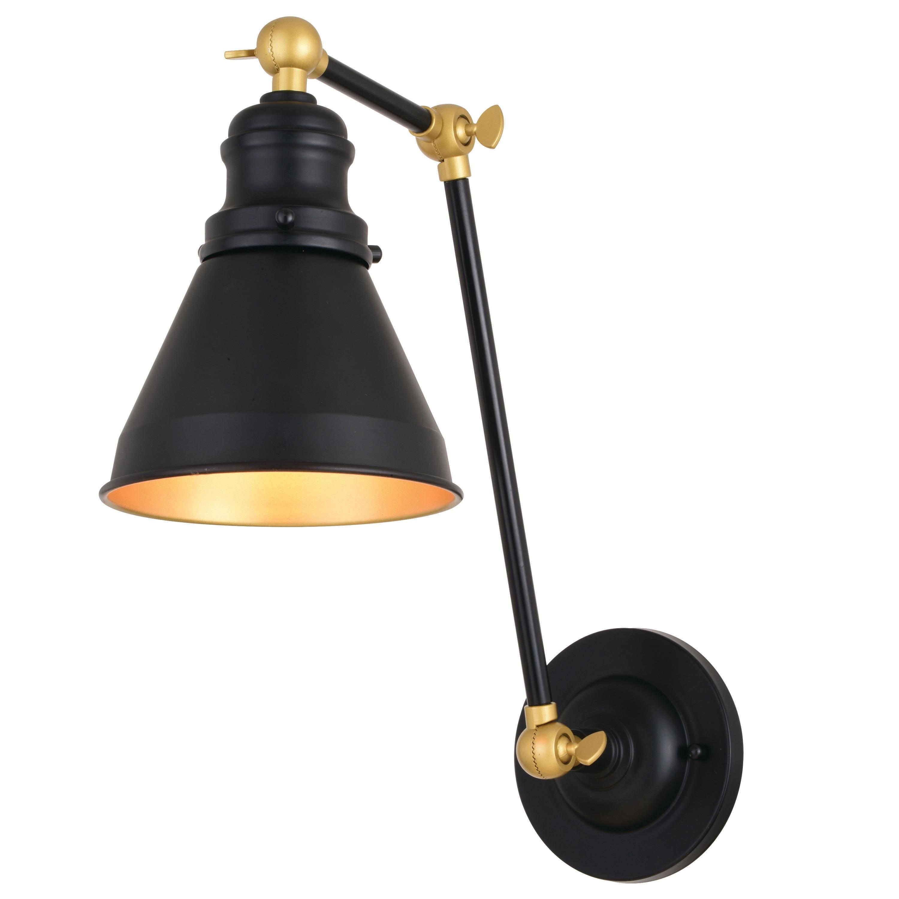 Vaxcel Alexis 1 - Light Swing Arm Lamp in  Oil Rubbed Bronze/Satin Gold