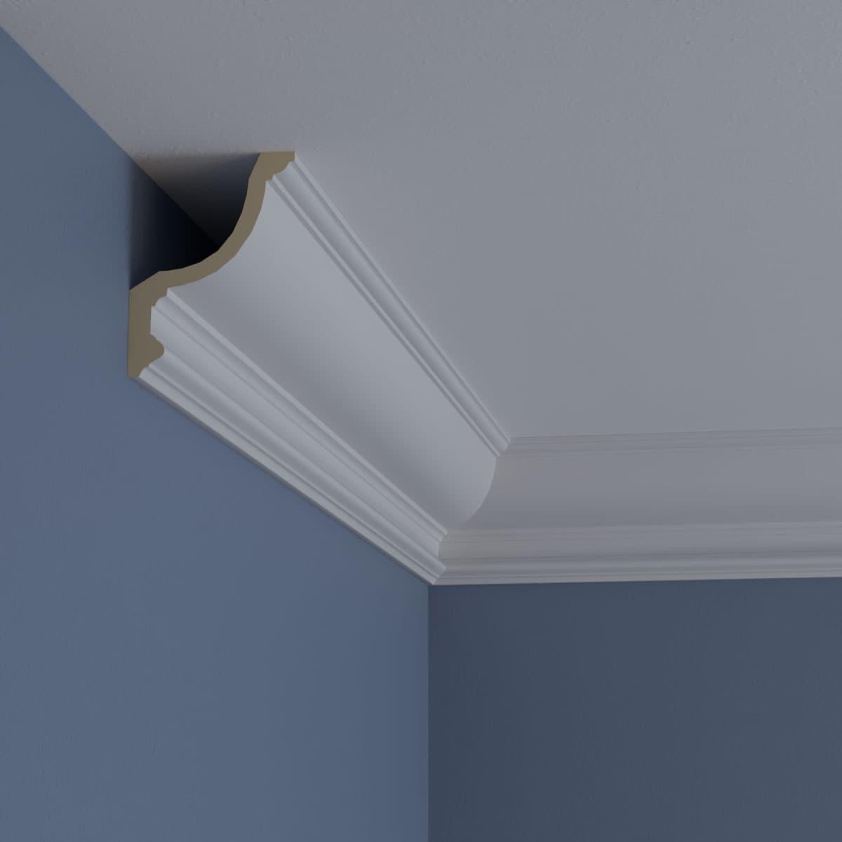 6"H x 4 1/2"P x 7 5/8"F x 94 1/2"L Maria Traditional Smooth Crown Moulding