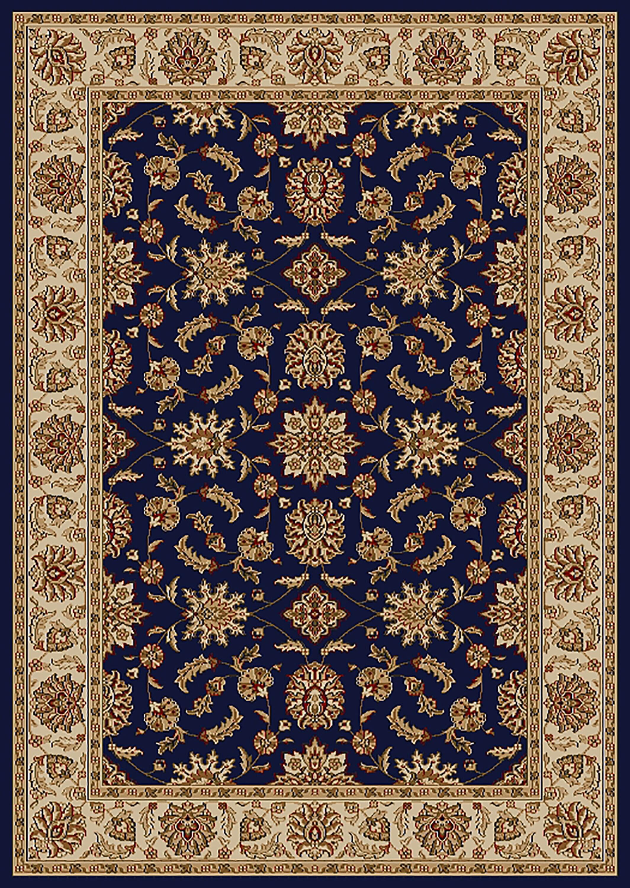 1592-1082-NAVY Como Rectangular Navy Blue Traditional Italy Area Rug- 7 ft. 9 in. W x 11 ft. H