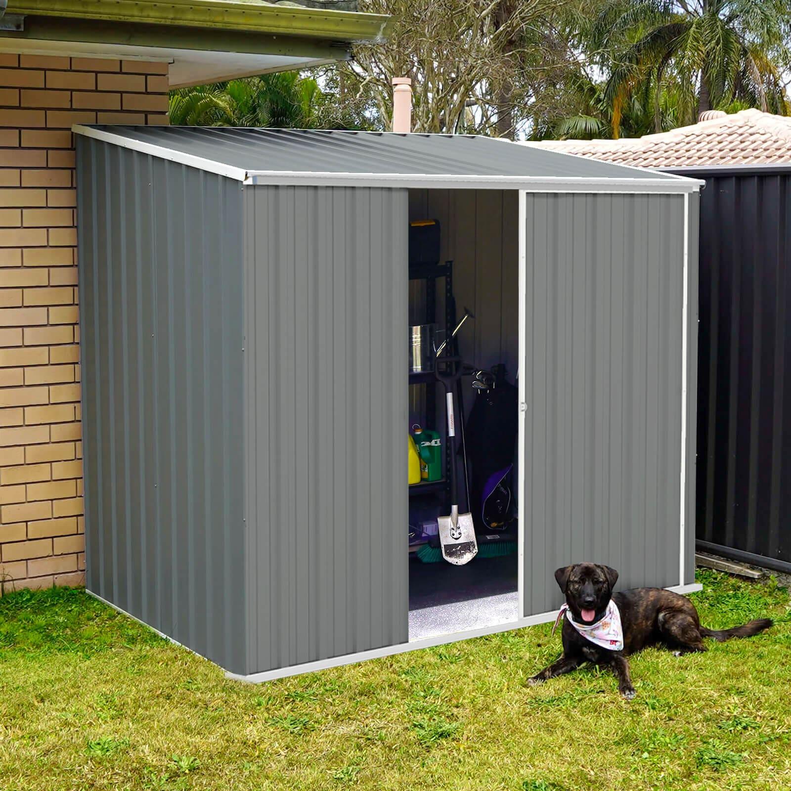 Absco Absco EZI Slider 5 ft. W x 7 ft. D Galvanized Steel Storage Shed
