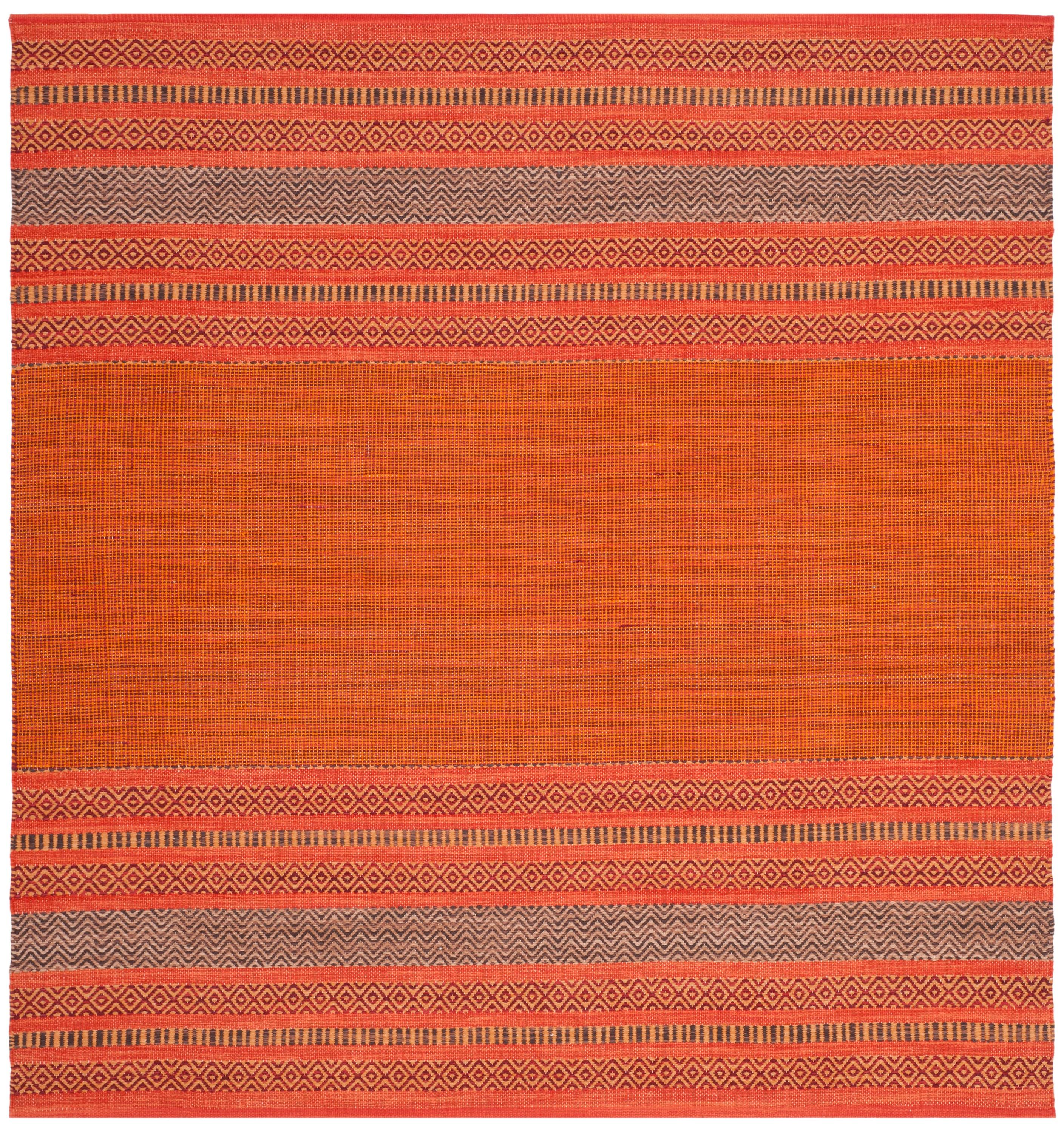 Montauk MTK214 Hand Woven Area Rug - Orange/Red - 6'x6' - Safavieh.