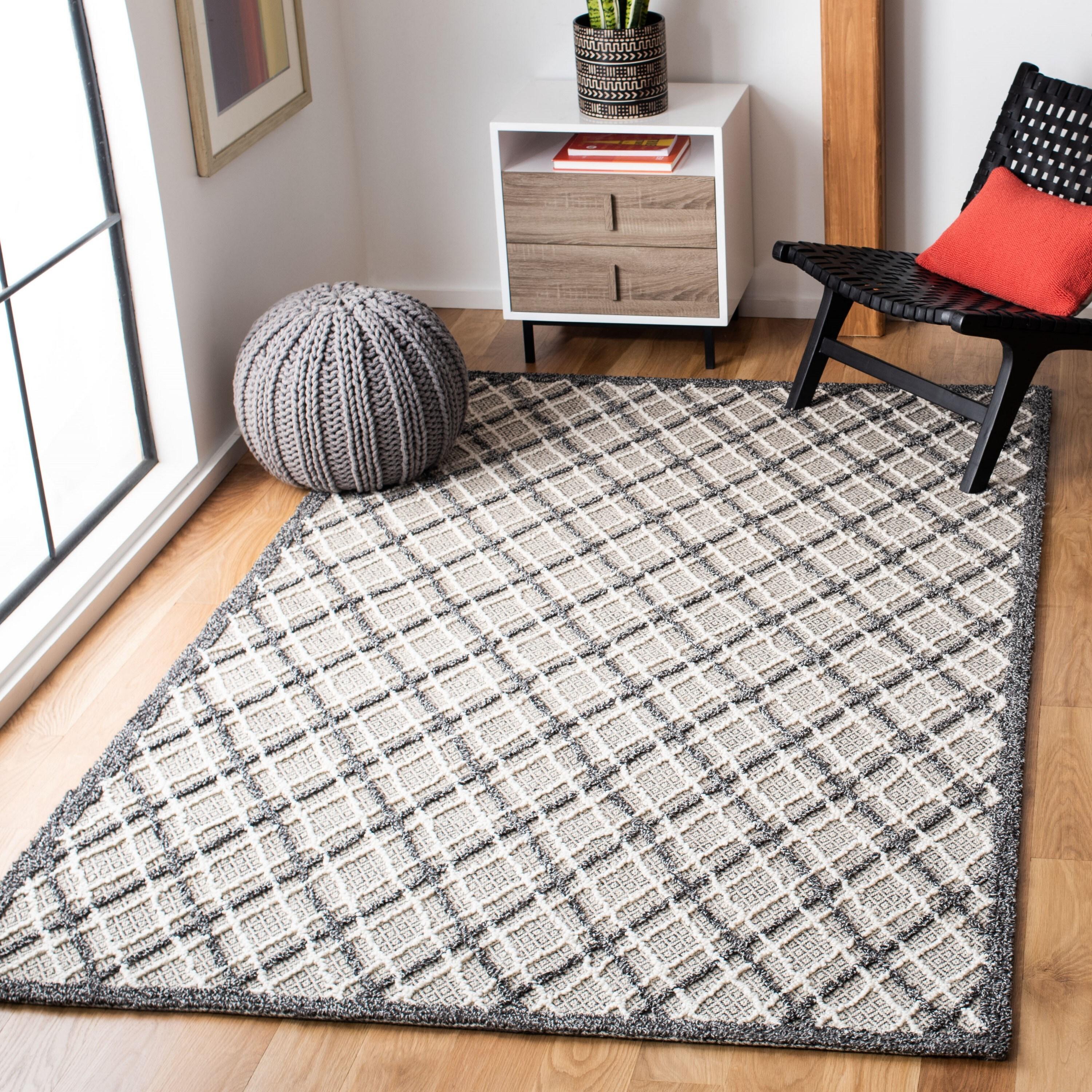 Trace TRC251 Hand Tufted Area Rug - Dark Grey/Light Grey - 8'x10' - Safavieh.