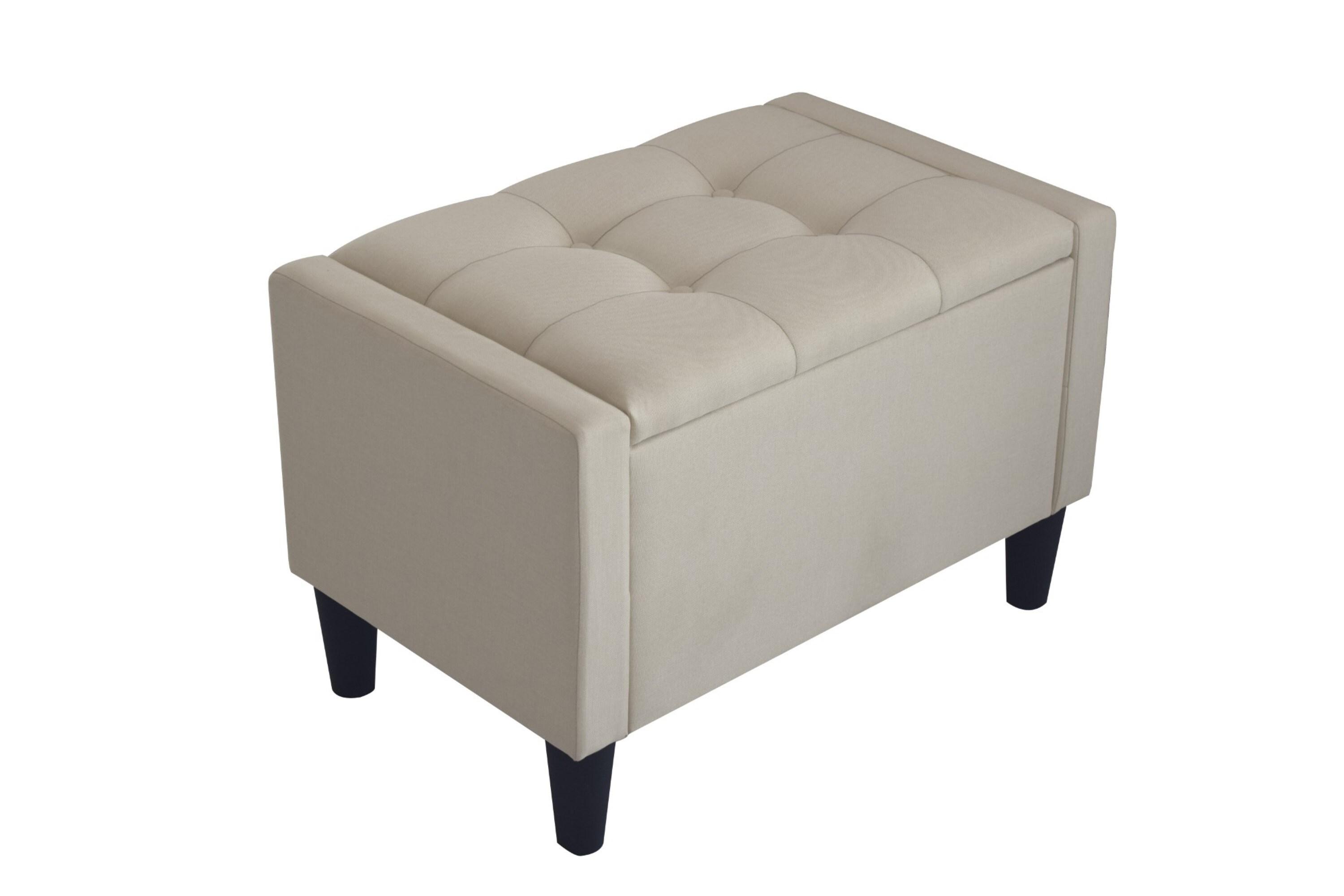 Home Design Braylen Upholstered 29" Flip Top Storage Bench For Adult, Beige