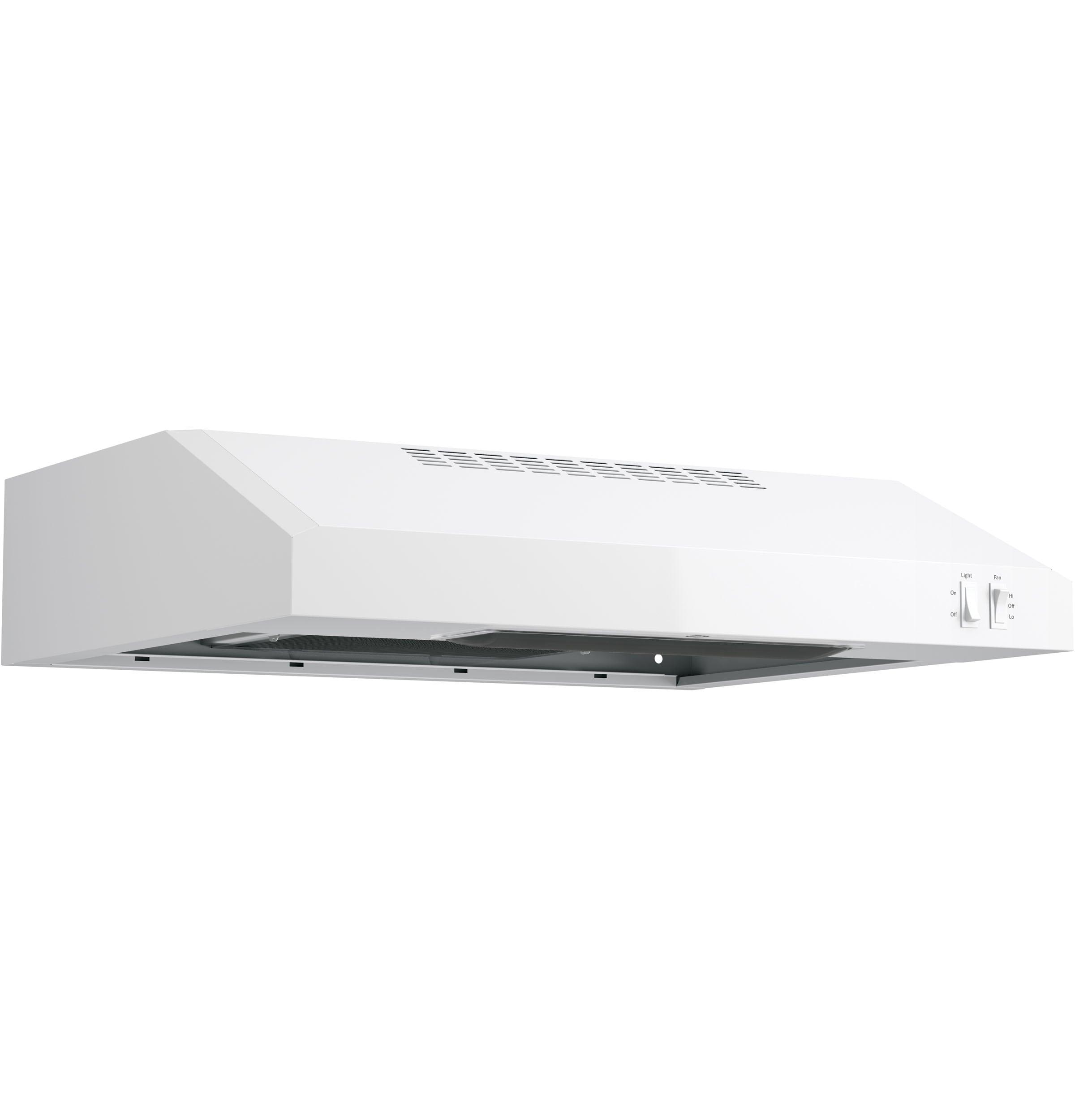 24-Inch White Convertible Under Cabinet Range Hood with Stainless Steel Filters