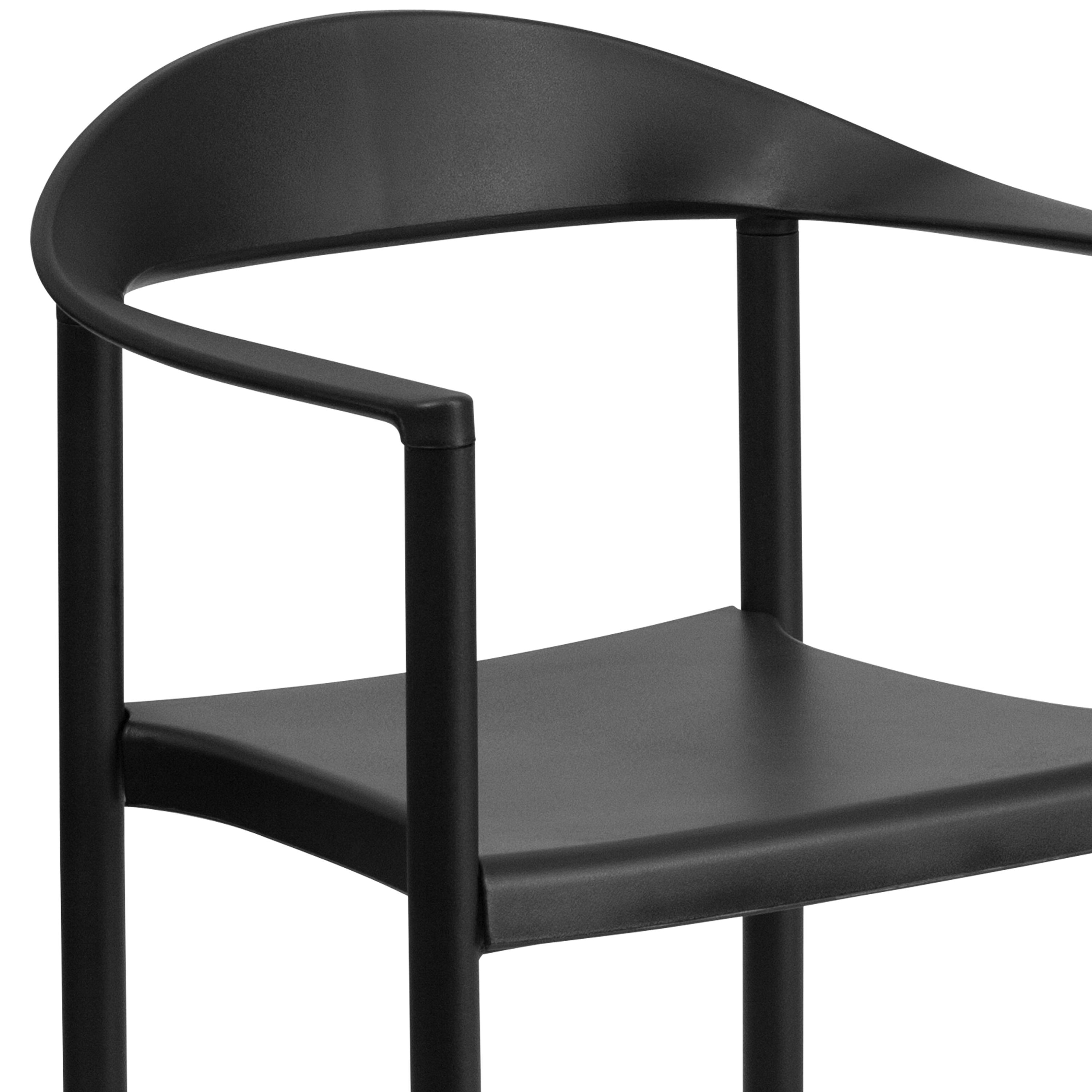 Flash Furniture HERCULES Series 1000 lb. Capacity Black Plastic Cafe Stack Chair