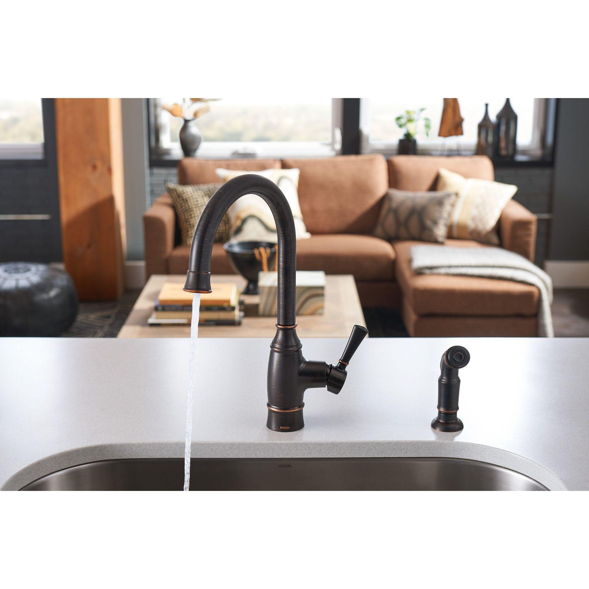 Noell Single-Handle Standard Kitchen Faucet with Side Sprayer, Deckplate Sold Separately