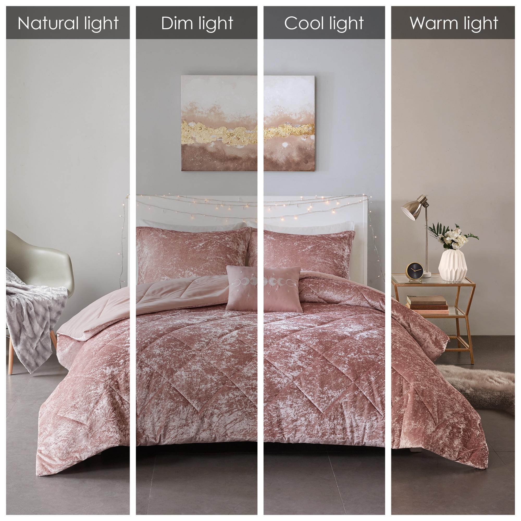 Felicia Crushed Velvet Comforter Set with Throw Pillow