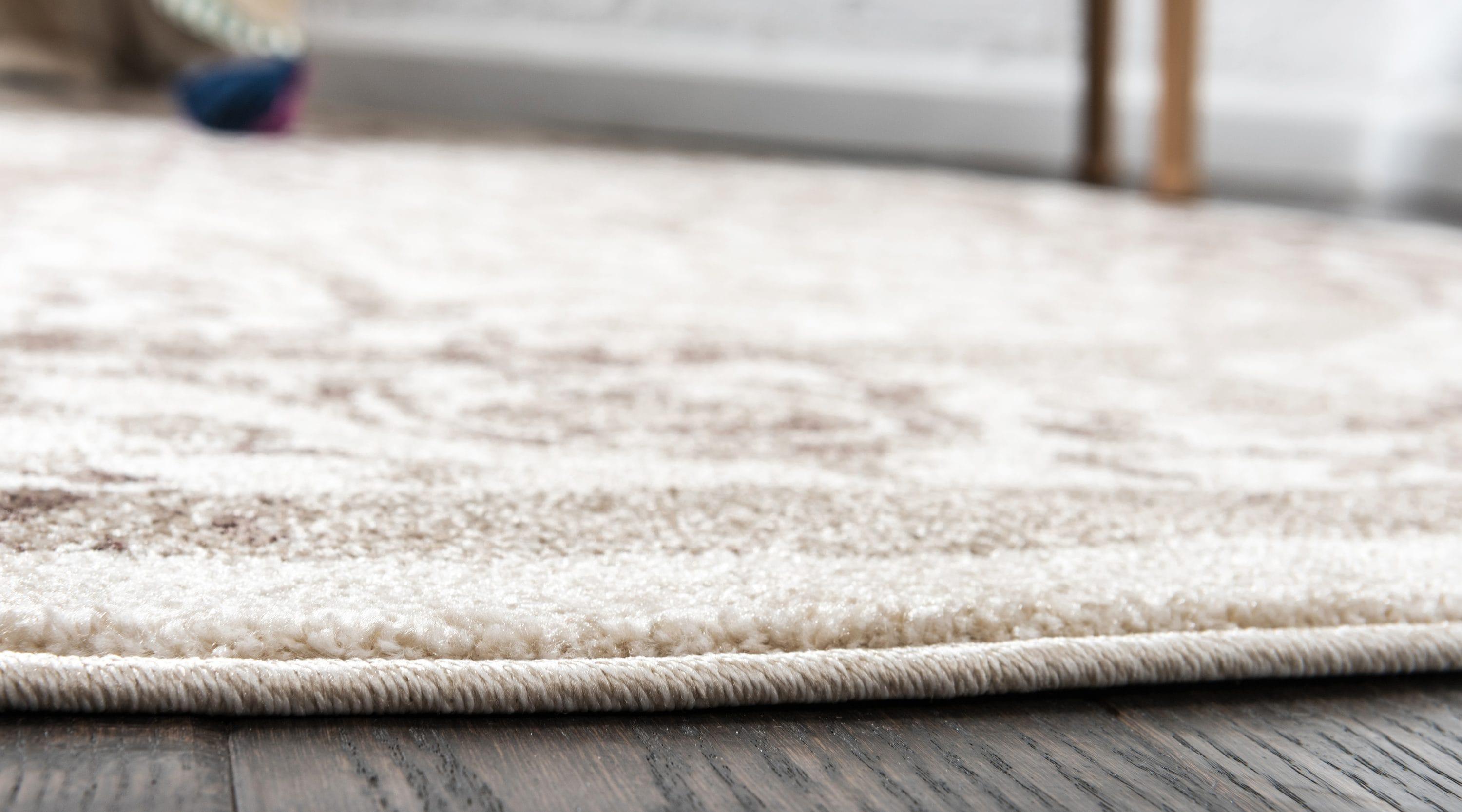 Unique Loom 6' 1 x 6' 1 Round Beige La Jolla Traditional Area Rug