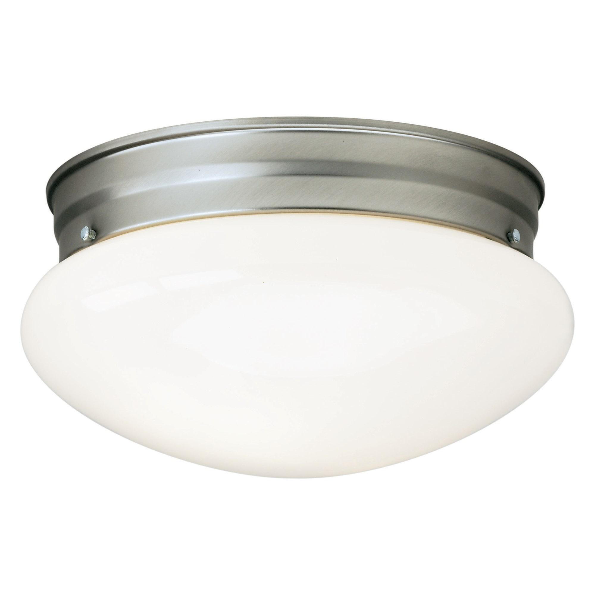 Sleek Brushed Nickel 5'' Flush Mount Ceiling Light with Glass Shade