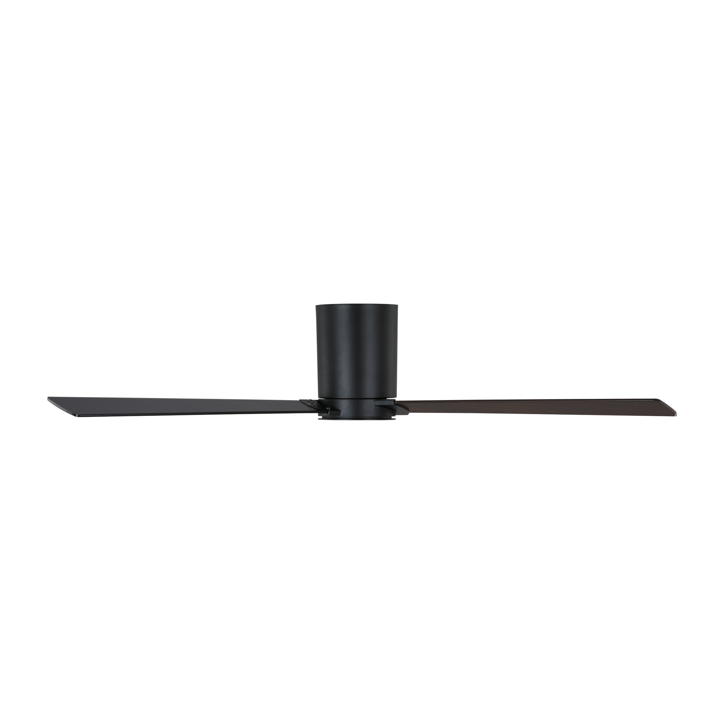 Monte Carlo 3RZHR52MBK Rozzen Hugger 52" Black Ceiling Fan with Remote Control, Reversible DC Motor, Damp Rated, 3 Reversible Blades (Midnight Black and American Walnut)