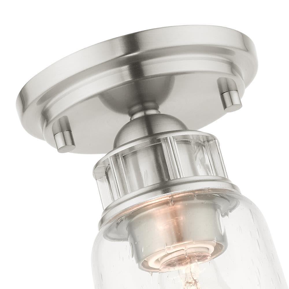 Livex Lighting Lawrenceville 1 - Light Flush Mount in  Brushed Nickel