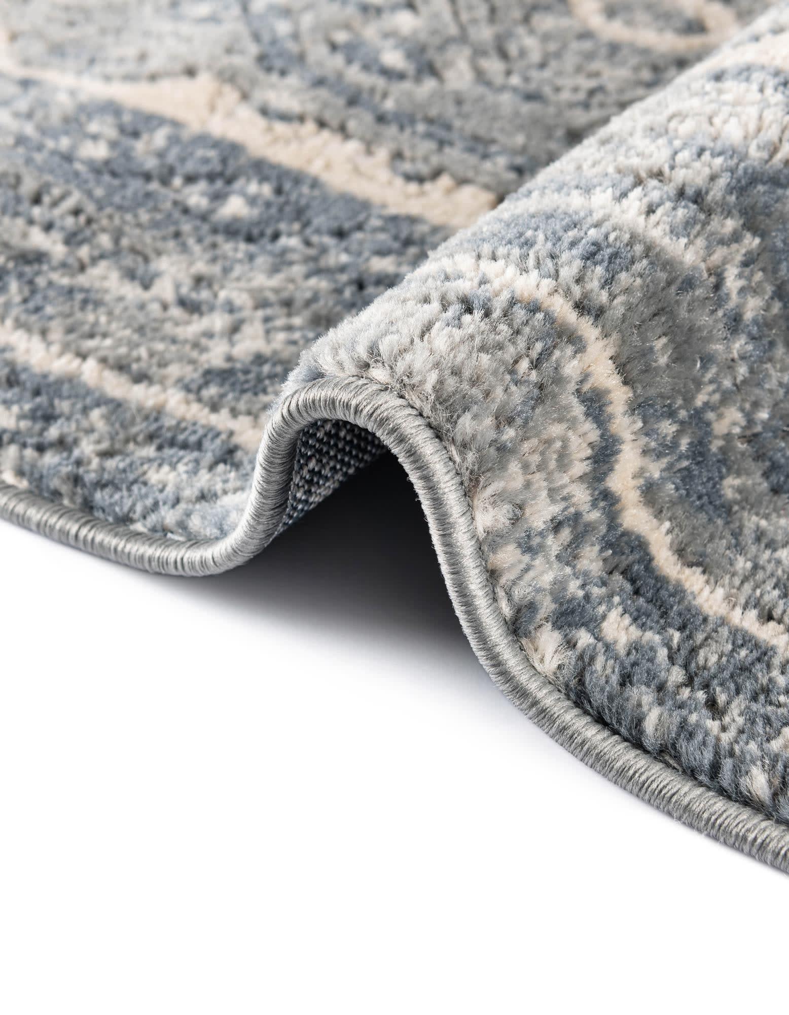 Unique Loom Portland Collection Area Rug - Depoe (2' x 6' 1" Runner Blue/Beige)