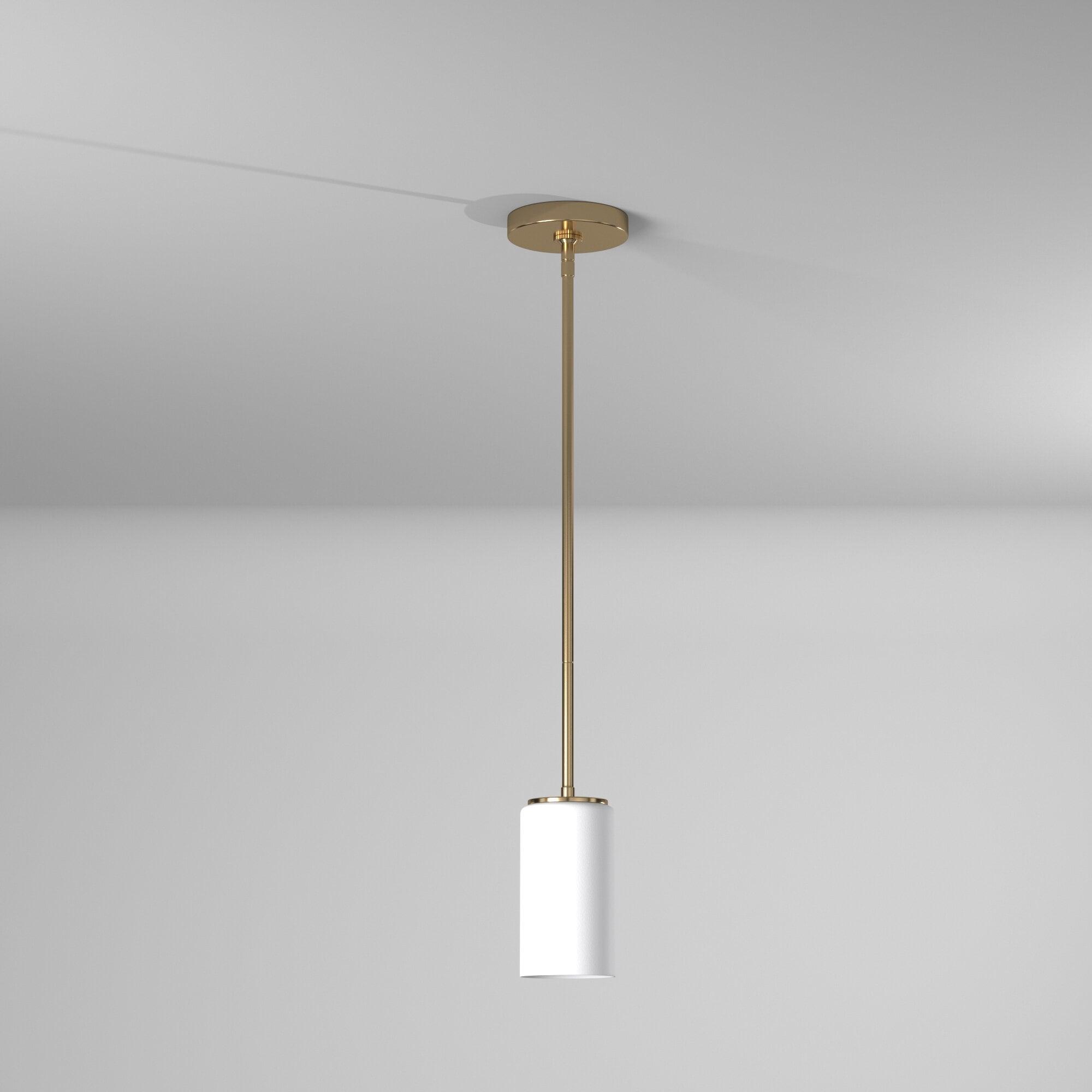 Alturas Mini-Pendant in Satin Brass with Etched Glass Shade