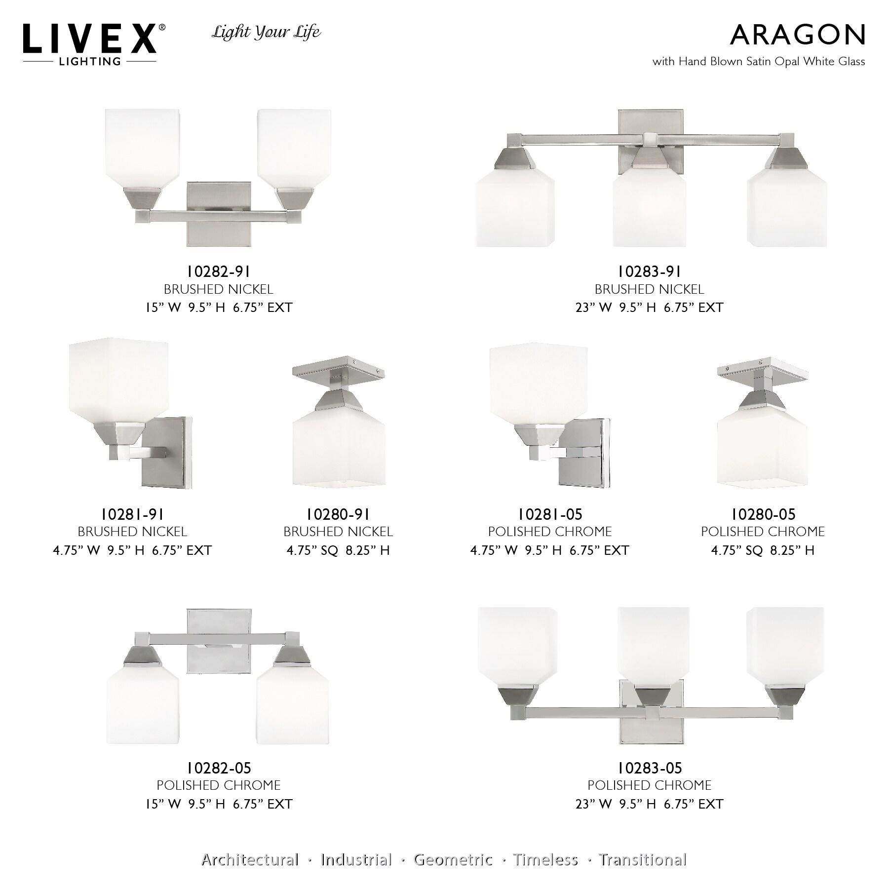Livex Lighting Aragon 1 - Light Sconce in  Brushed Nickel