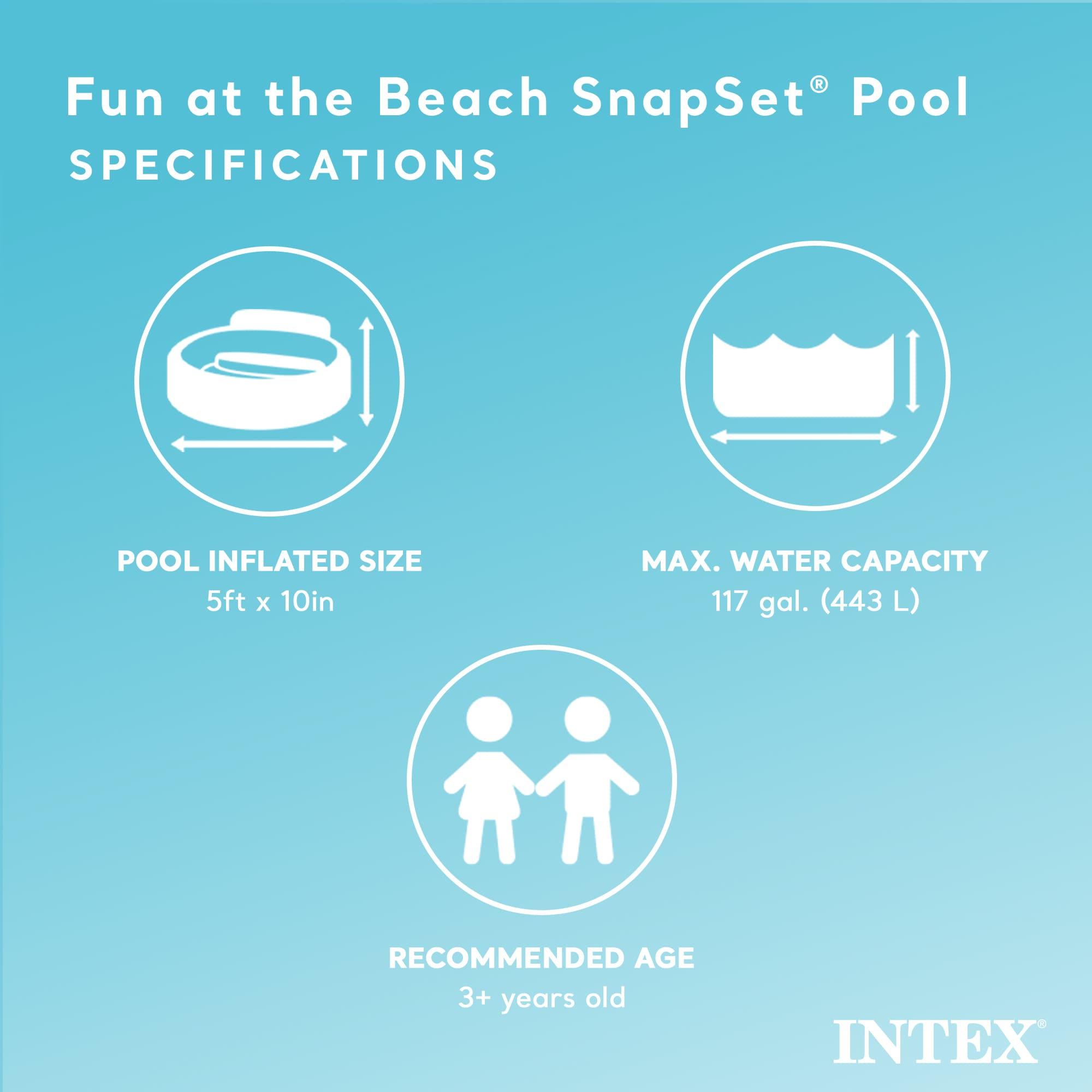 INTEX Beach Days Snapset Instant Kids Childrens Swimming Pool