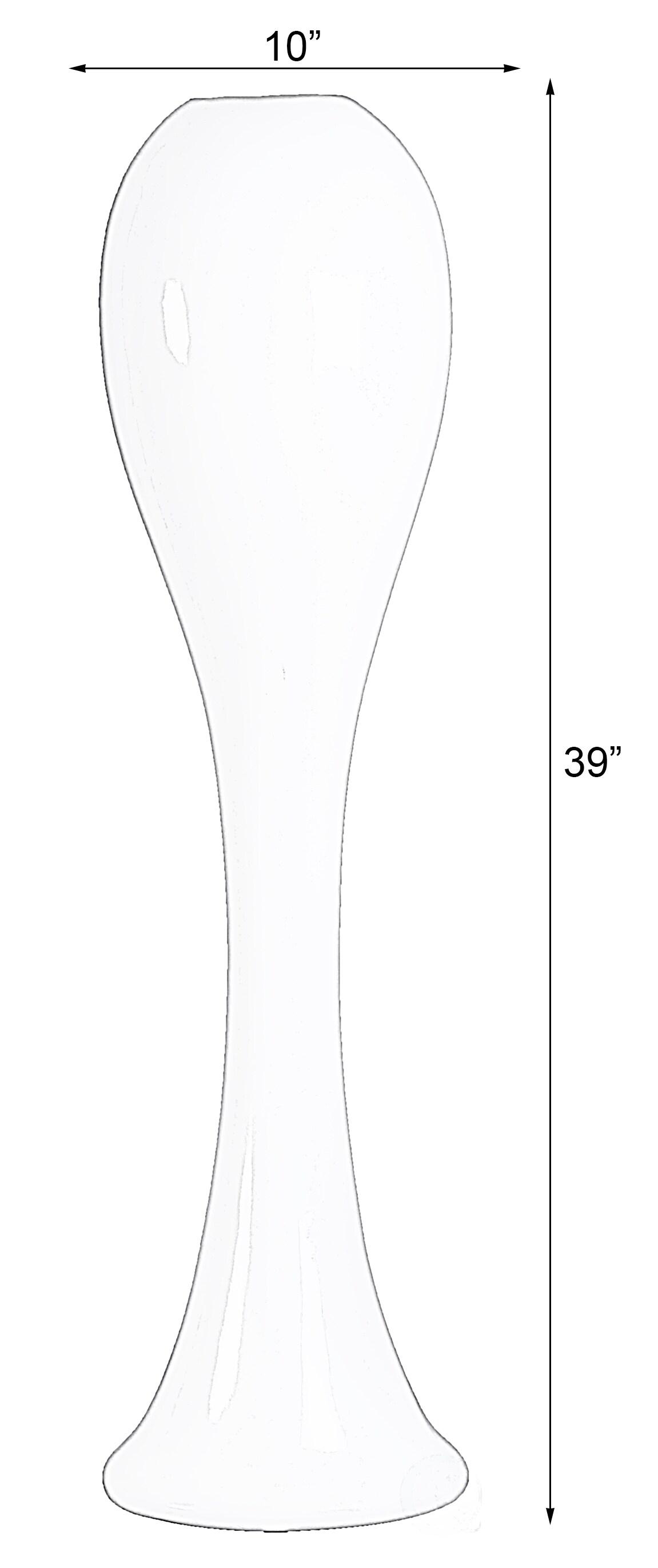 Uniquewise 39 Tall White Narrow Unique Fiberglass Modern Floor Vase