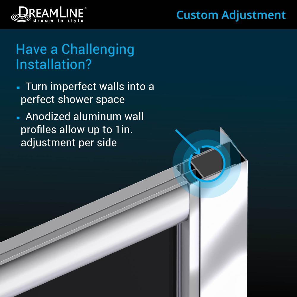 Prime 33" W x 33" D x 74.75" H Semi-Frameless Round Sliding Shower Enclosure with Fixed Panel and Base Included