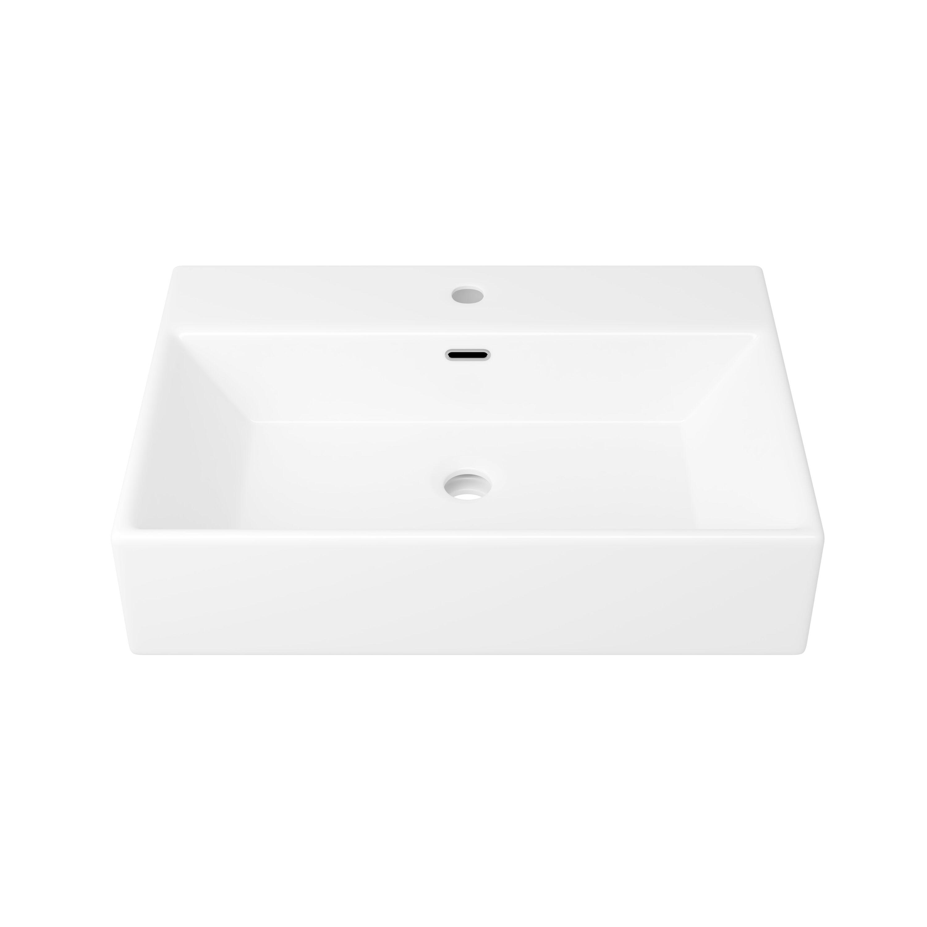 Turner 24" W x 16" D x 35" H Vitreous China Rectangular Console Bathroom Sink with Overflow