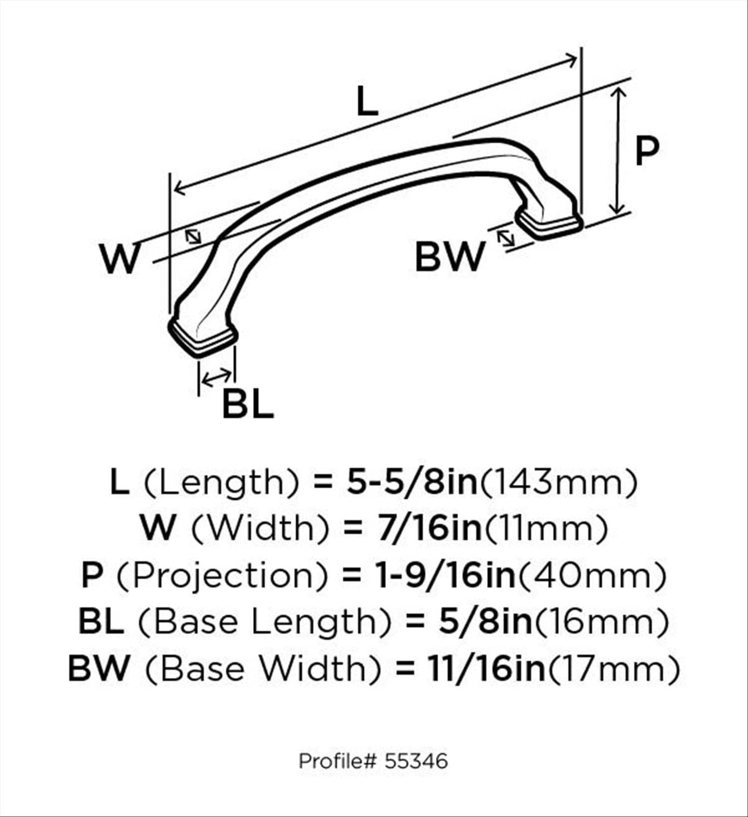 Amerock Revitalize 5-1/16 inch (128mm) Center-to-Center Polished Nickel Cabinet Pull