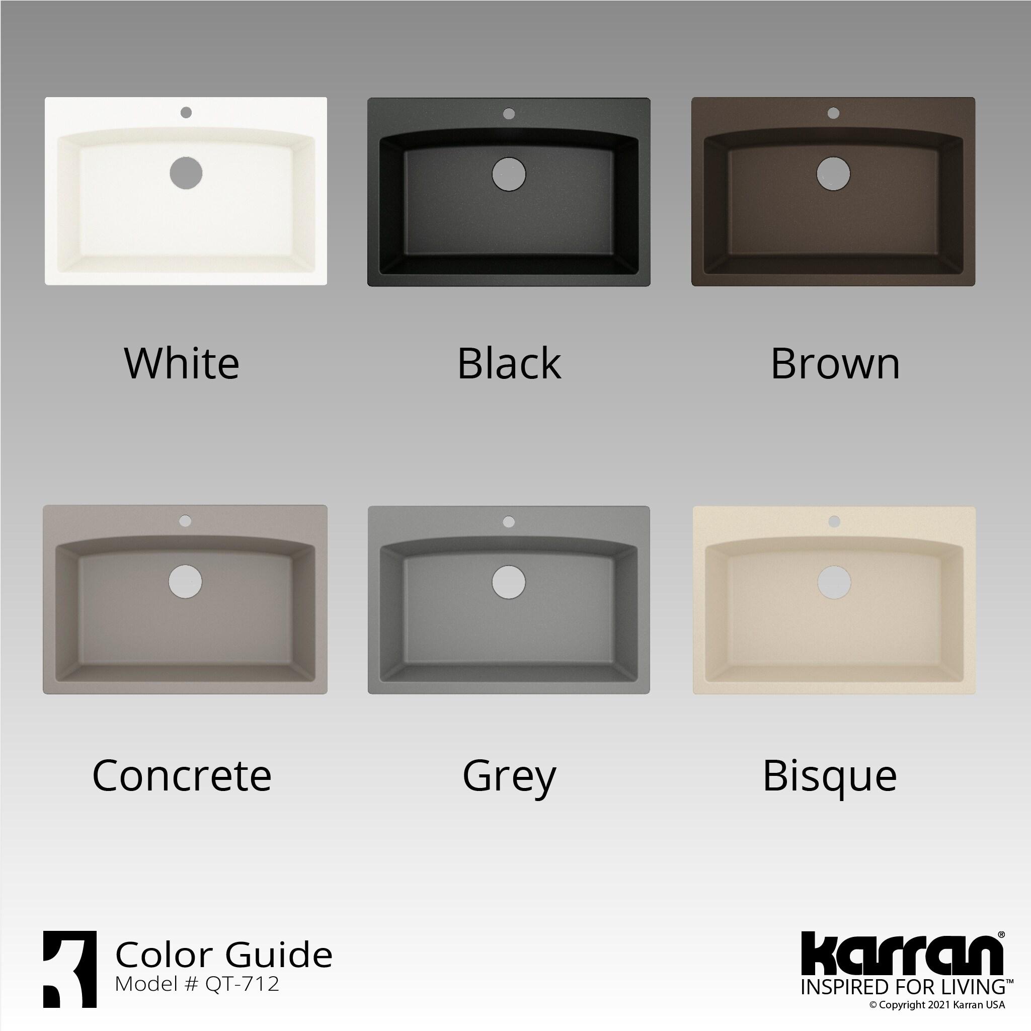 Karran Drop-in Quartz Composite 33'' X 22'' 1-Hole Single Bowl Kitchen Sink