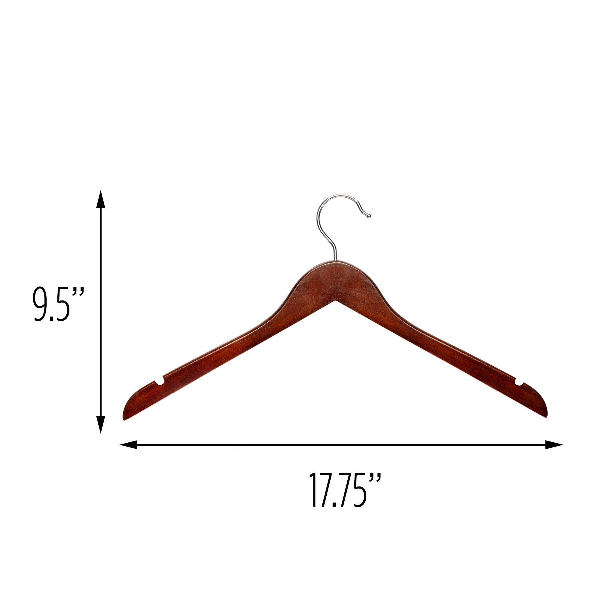 Honey-Can-Do Cherry Finish Wood Shirt Clothes Hangers, 20 Pack