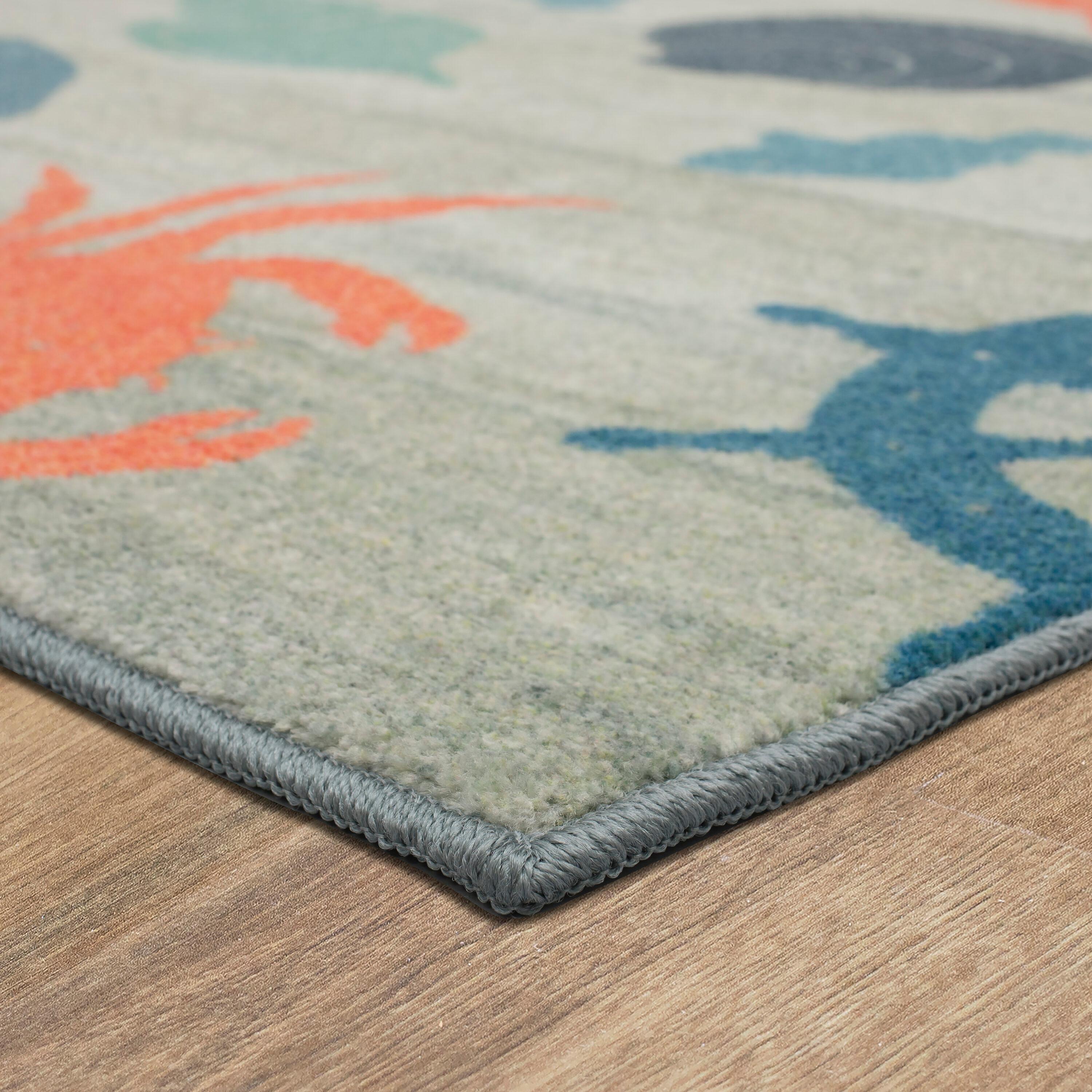 Mohawk Home Prismatic Coastal Otomi Seaside Transitional Nature Coastal Precision Printed Area Rug, 5'x8', Grey & Teal
