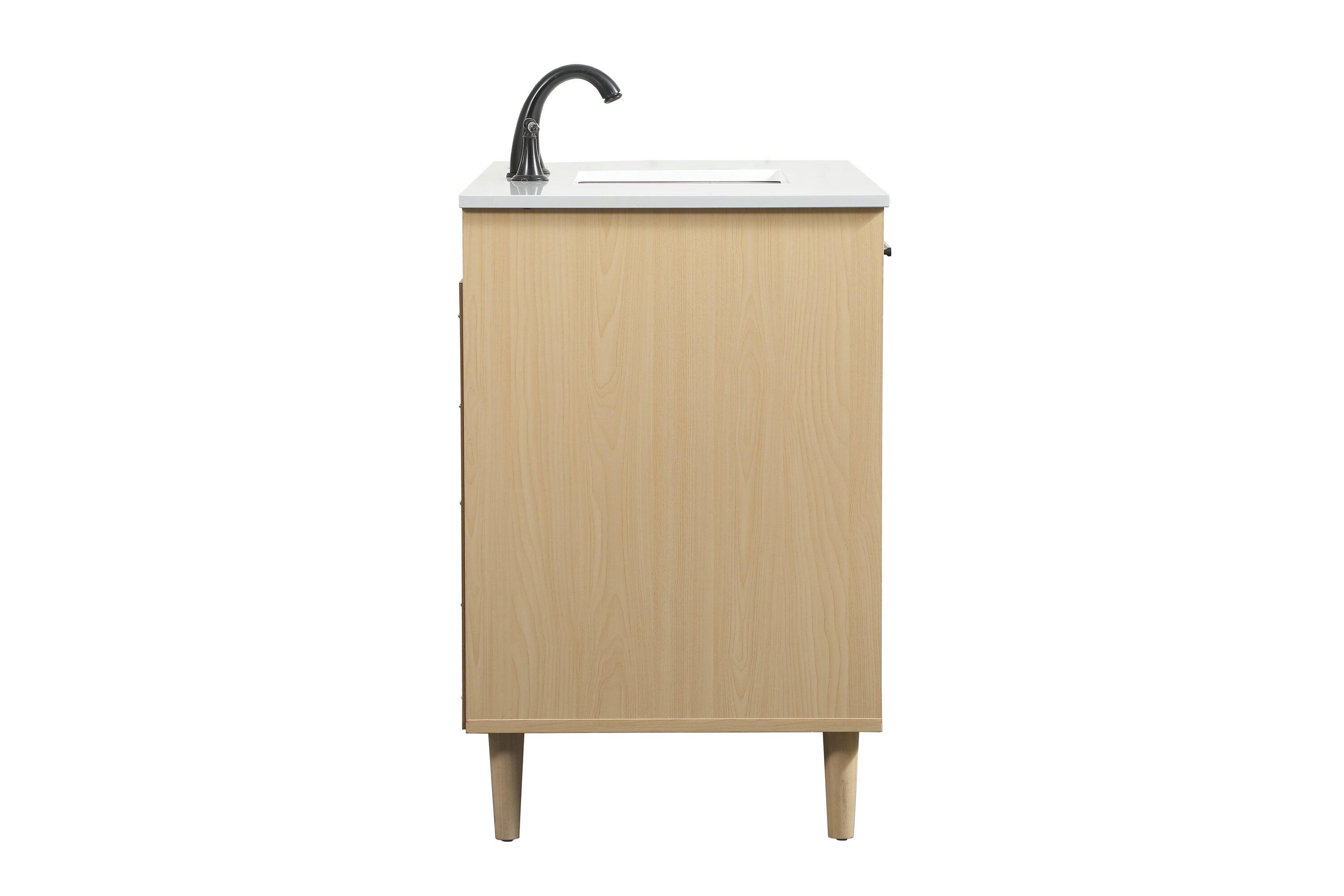 Baldwin 42'' Single Bathroom Vanity with Engineered Marble Top