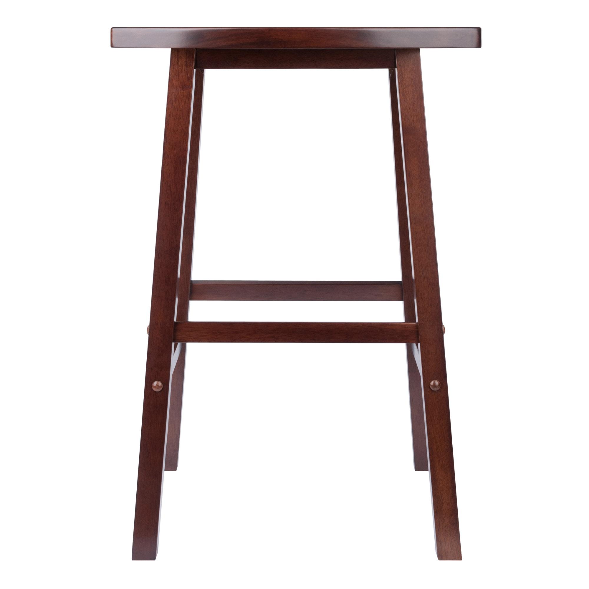 29" Katashi Fan Shape Barstool Walnut - Winsome: Solid Wood, Kitchen, Counter Height