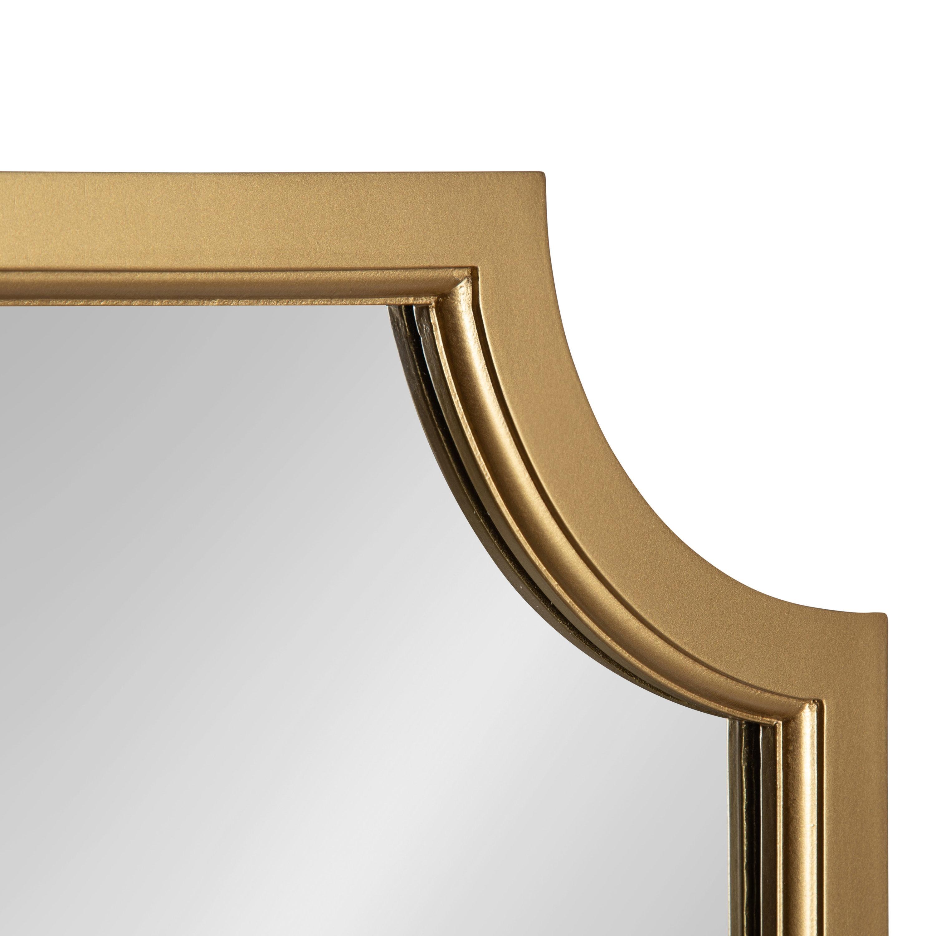 18" x 48" Hogan Scallop Wall Mirror Gold - Kate & Laurel All Things Decor: Modern MDF Frame, No Assembly Required