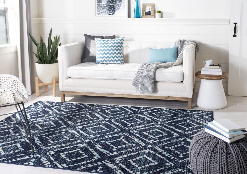 Adirondack ADR131 Machine Made Indoor Area Rug - Navy/Ivory - 8'x10' - Safavieh