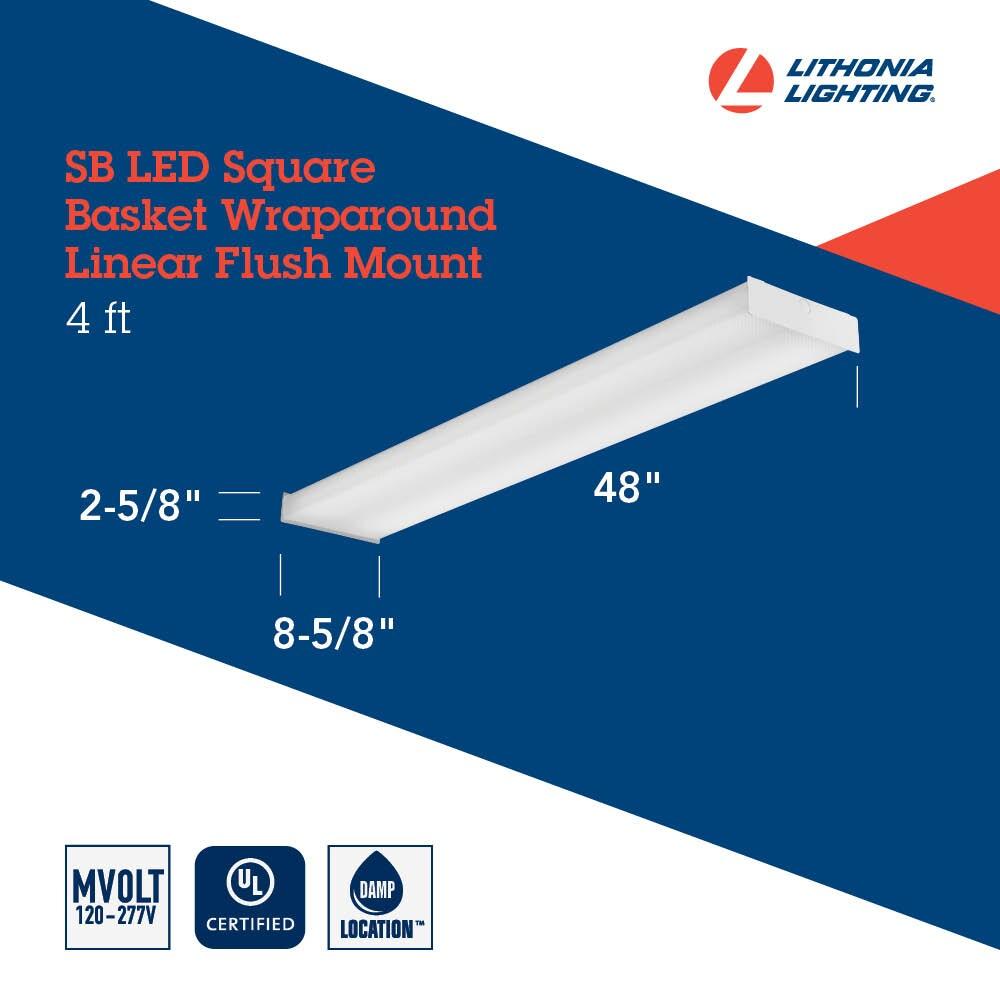 Lithonia Lighting LED Wraparound Fixture,4 ft L,3933 lm SBL4 LP835