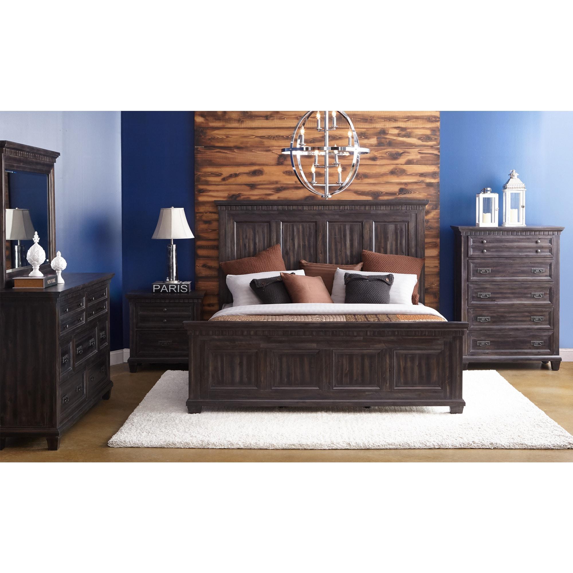 Picket House Furnishings Steele King Panel Bed in Smokey Gray Oak