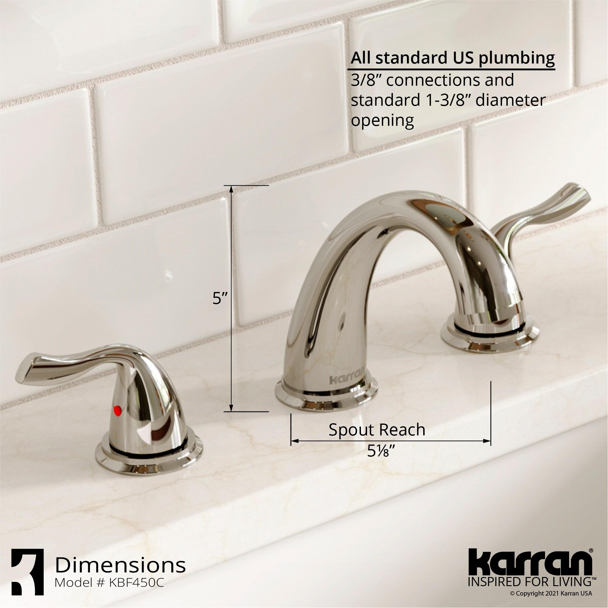 Karran Fulham 8 In. Widespread 2-Handle Bathroom Faucet With Matching Pop-up Drain