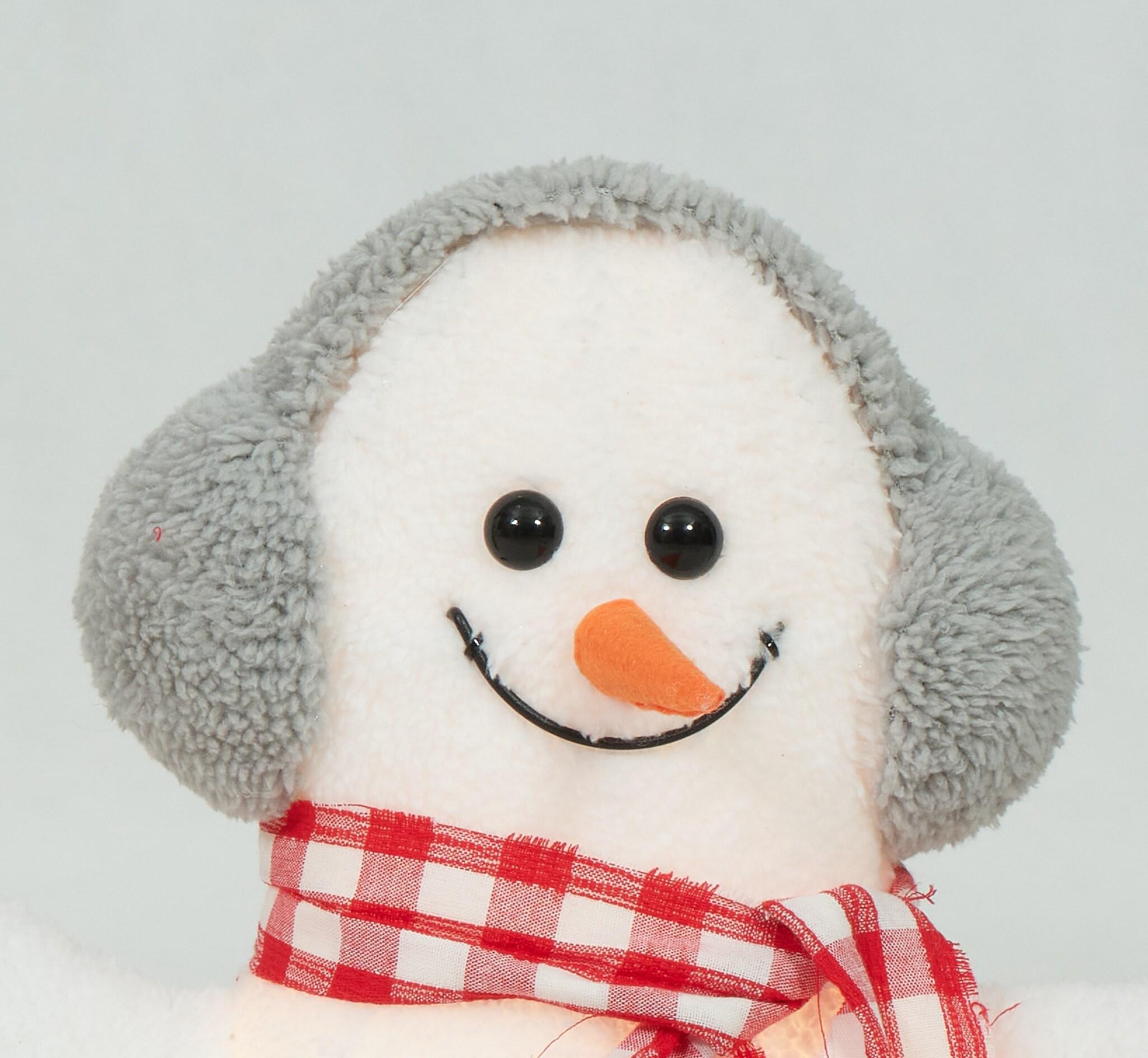 Everstar Set Of 3  Plush Snowman Family Sculpture, White