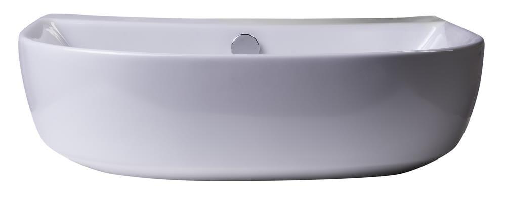 Alfi Brand 18.88'' White Porcelain U-Shaped Bathroom Sink with Overflow