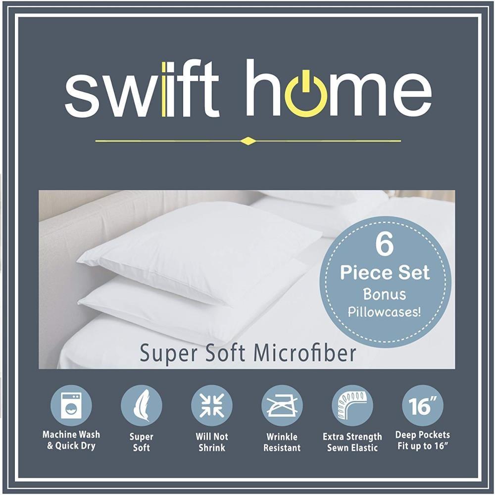 1800 Series Ultra Soft Microfiber Sheet Set with Extra Pillowcases