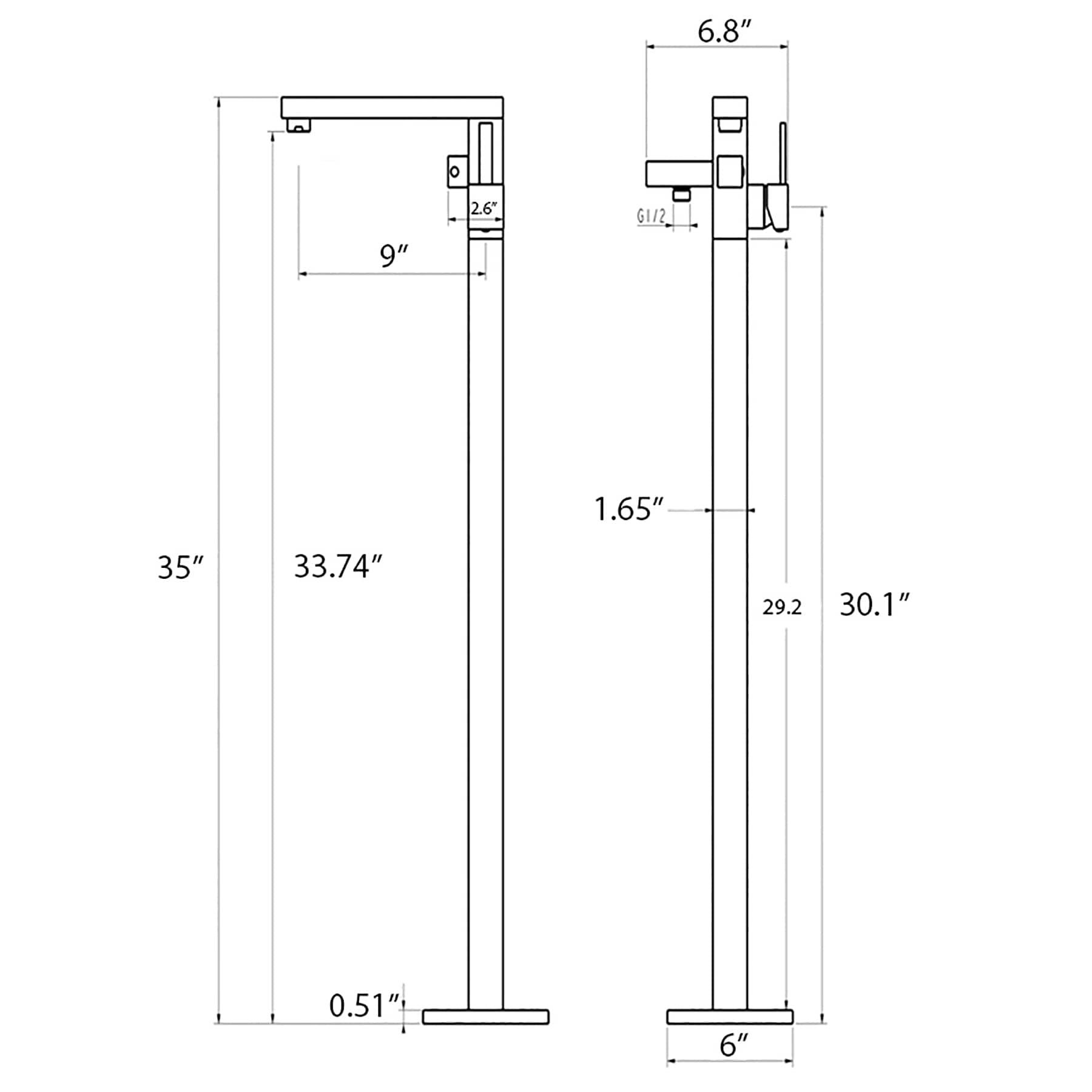 Single Handle Floor Mounted with Handshower