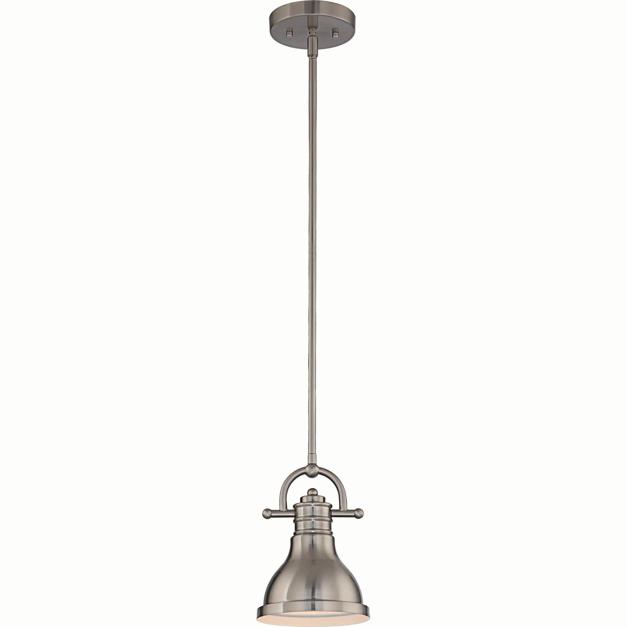 Volume Lighting  1-Light  LED Brushed Nickel Mini Downrod Pendant l - Brushed Nickel