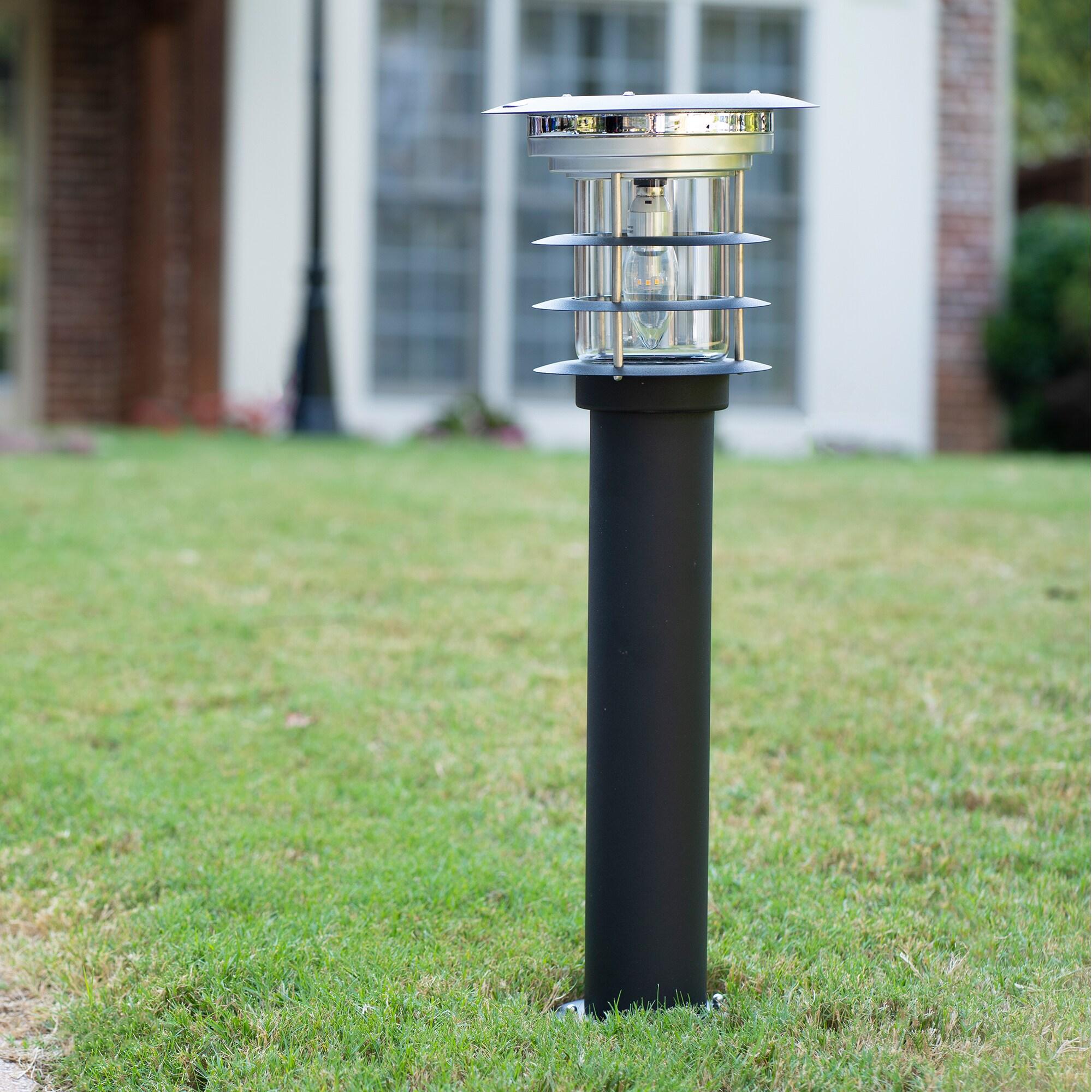 Stainless Steel Black Solar LED Pathway Bollard Light