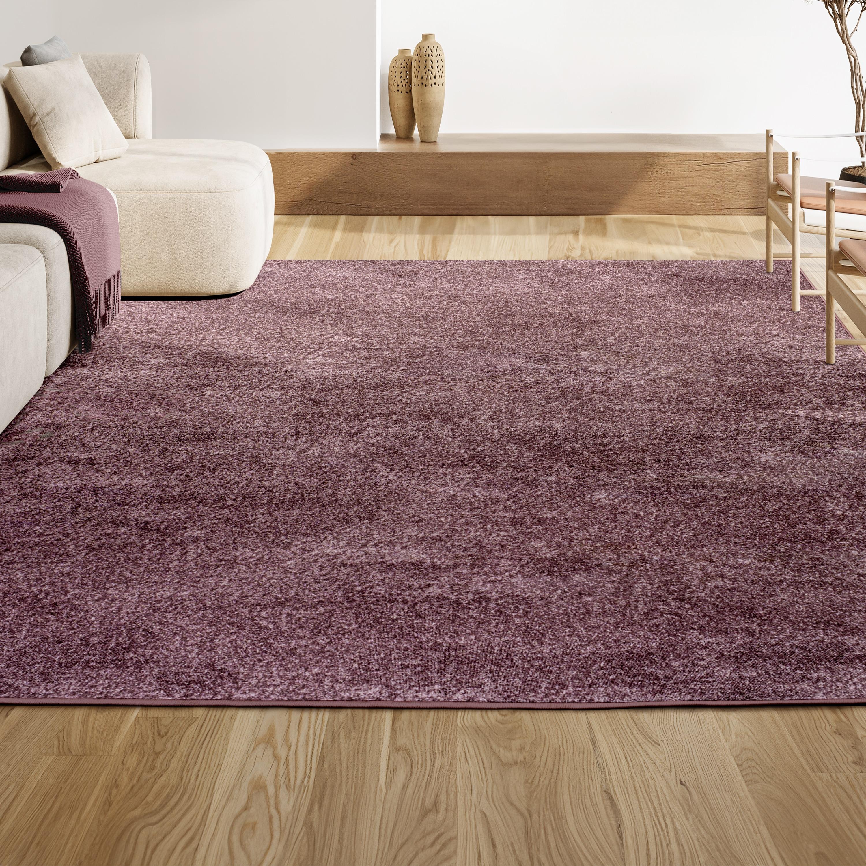 8'x10' Haze Solid Low-Pile, Light Purple - JONATHAN Y