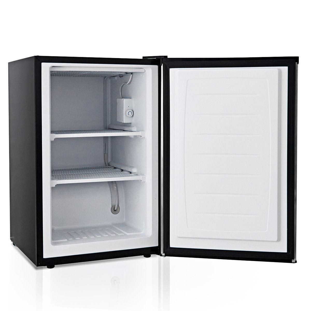 STAKOL 3 cu.ft. Compact Upright Freezer w/Single Stainless Steel Door Removable Shelves