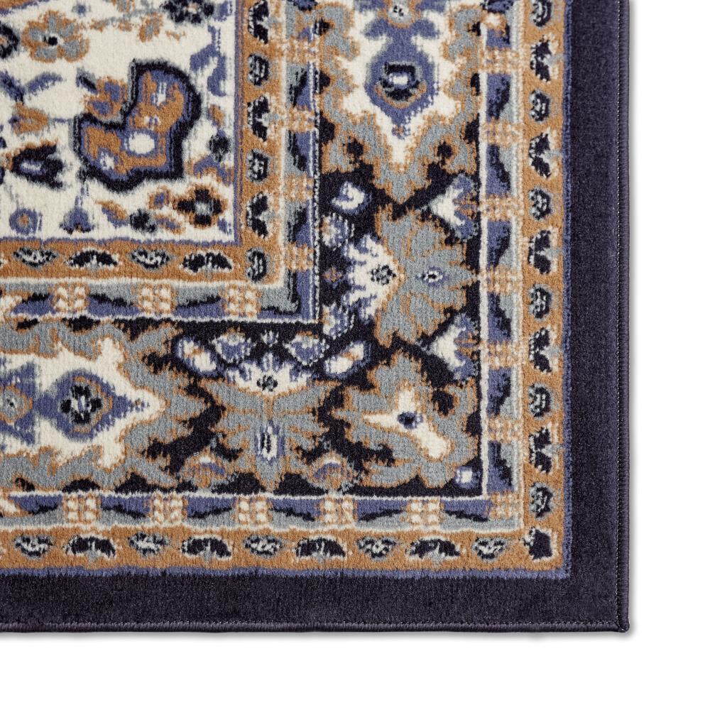 Home Dynamix Premium Sakarya Traditional Medallion Area Rug, Navy Blue/Brown, 21"x35"