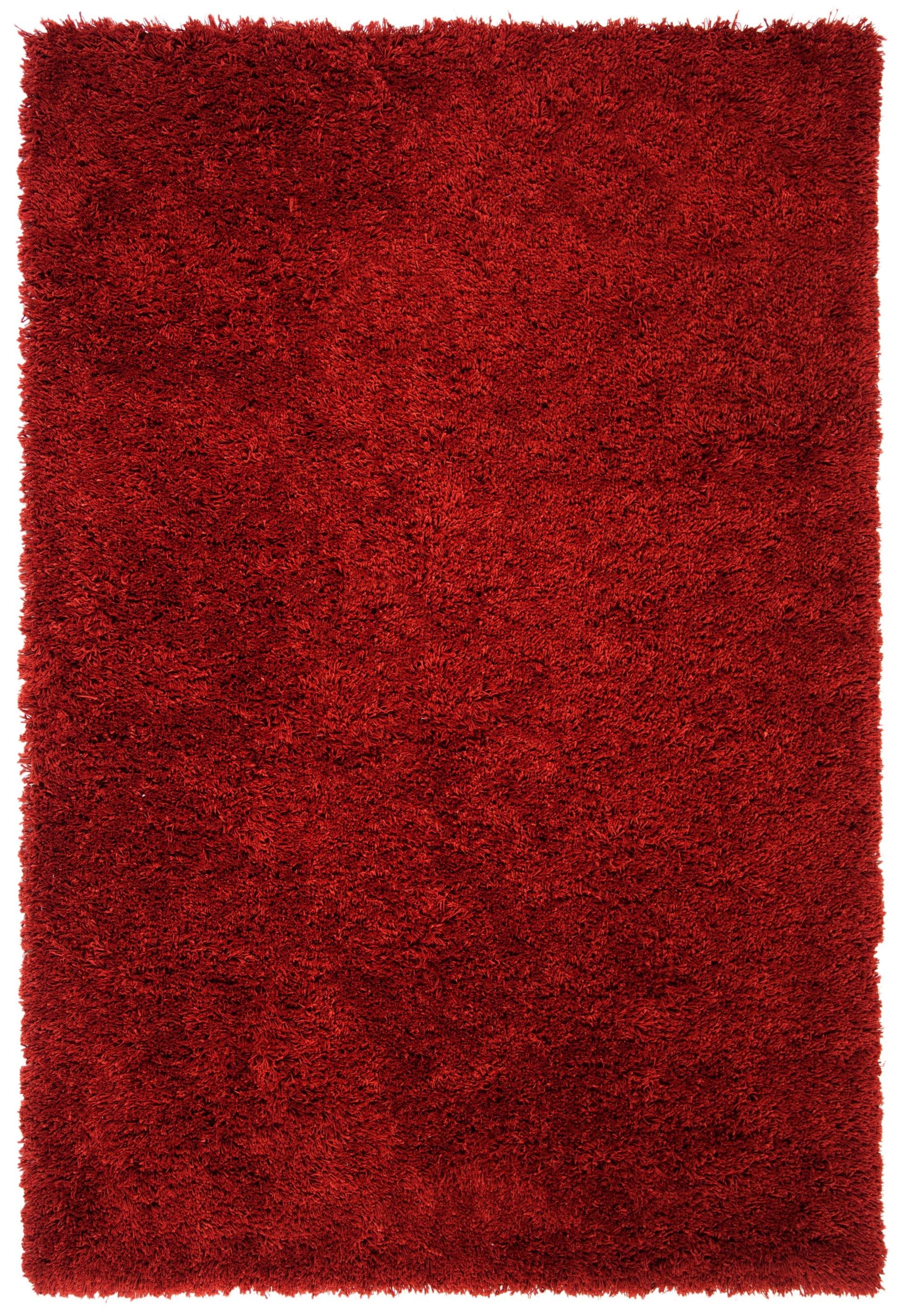 SAFAVIEH August Sophia Solid Shag Area Rug, Red, 9' x 12'