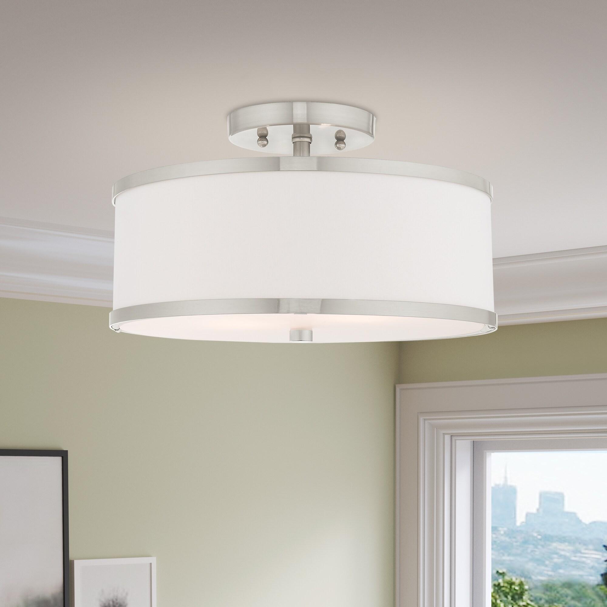 Livex Lighting Park Ridge 2 - Light Semi-Flush Mount in  Brushed Nickel