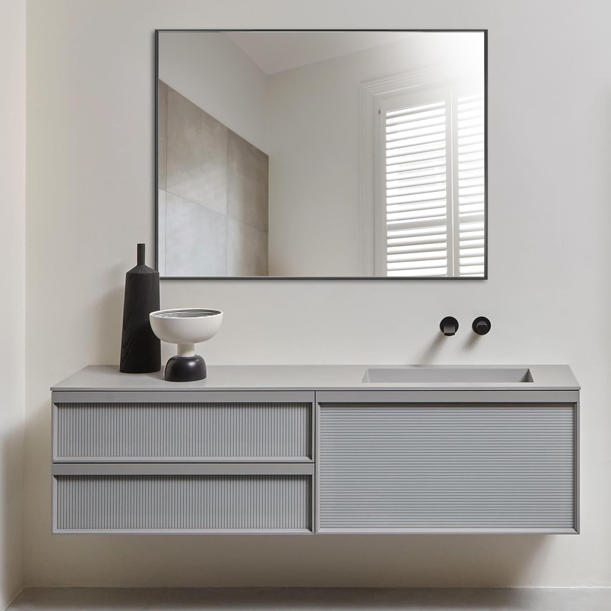 Modern & Contemporary Rectangle Bathroom Vanity Mirror Metal Framed Wall Mirror